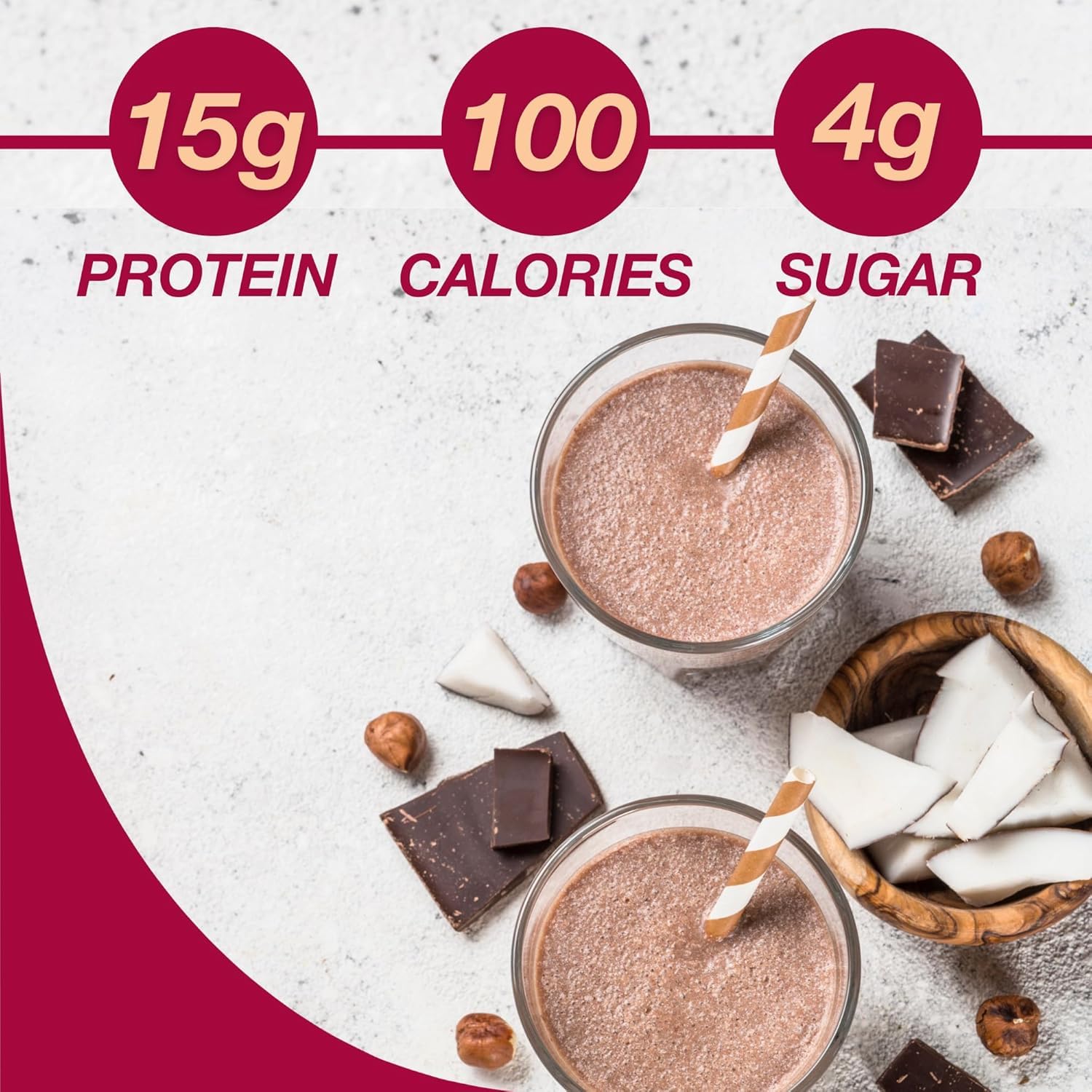 ProtiDIET Chocolate Protein Shake - Low Fat, High Protein Drink for a Healthy Active Lifestyle - Quick and Easy Preparation Chocolate Protein Drink - 7 pouches per box | 15g High Protein with Fiber, Low Carb Chocolate Shake, Low Sugar, Rich Cocoa Flavor…