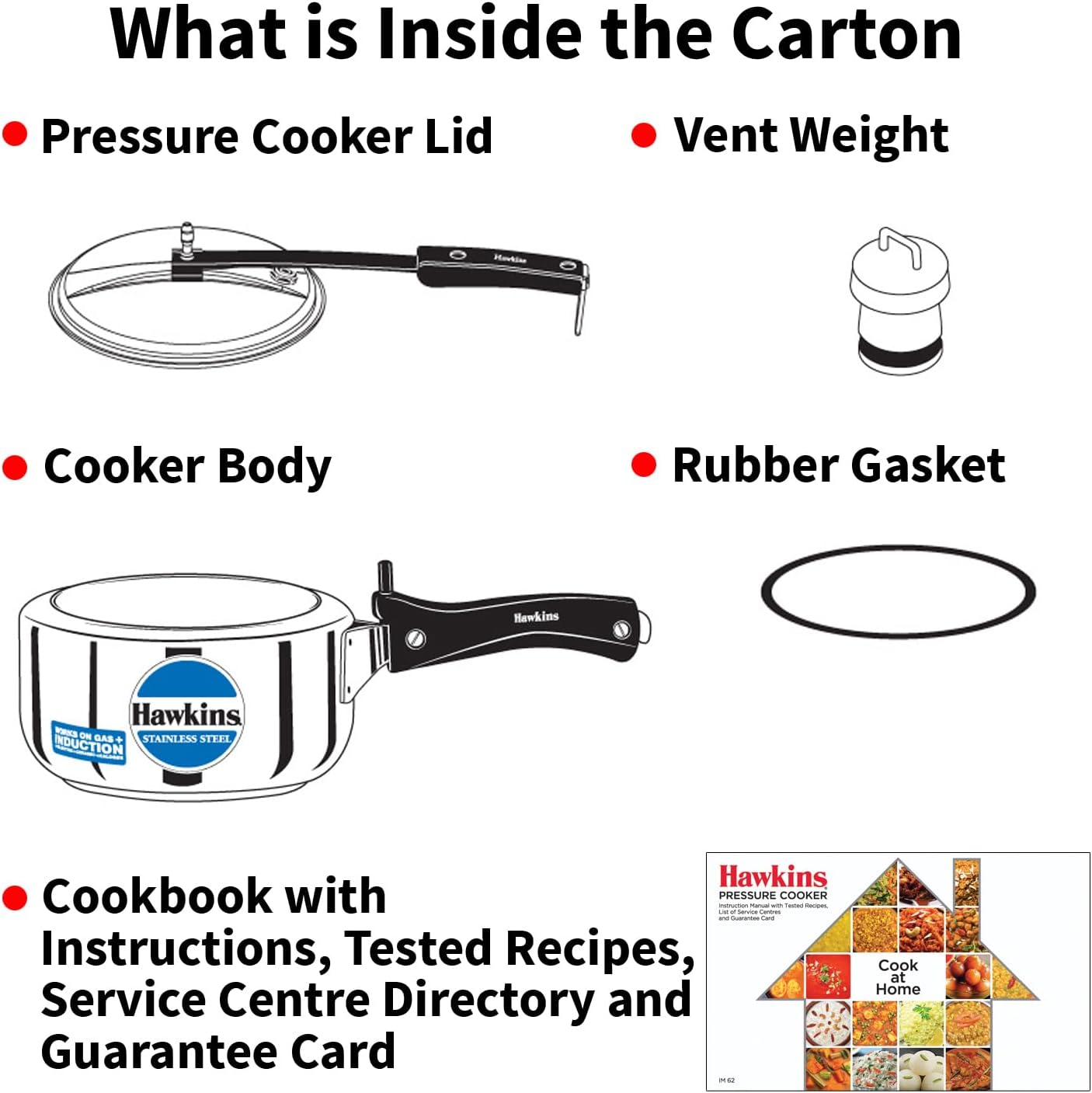 Hawkins Pressure Cooker, Stainless Steel Inner Lid Cooker, Induction Cooker, Small Cooker, Silver HSS20 2 Litre