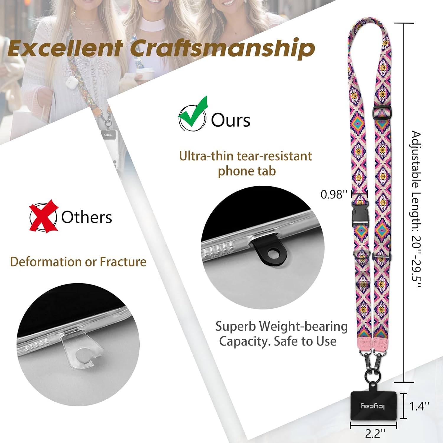 Icycay Phone Lanyard Crossbody Strap Neck Adjustable Teacher Women Cat