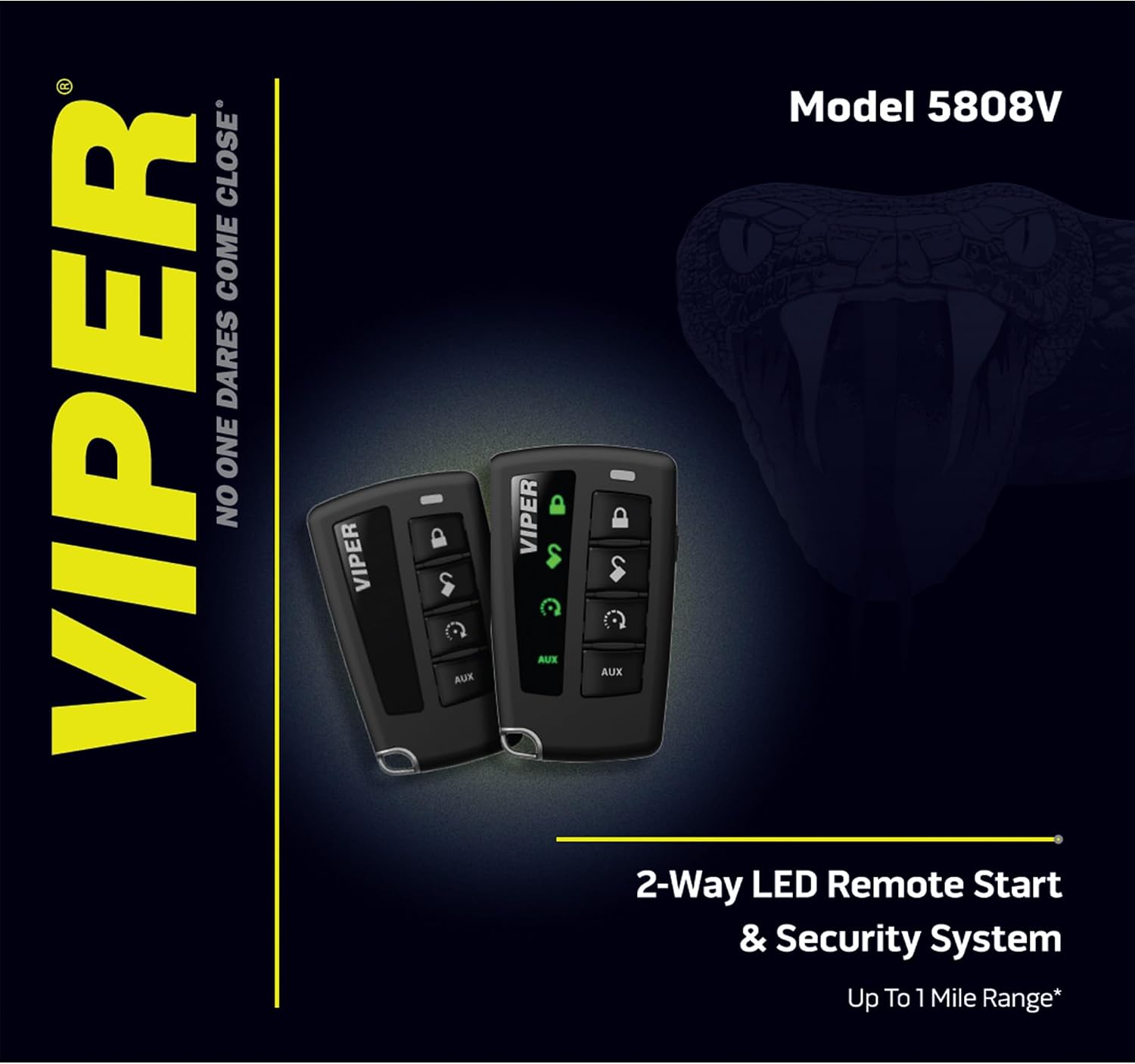 Viper 5808V 2Way Led Sec/Rs System 1Mile Range