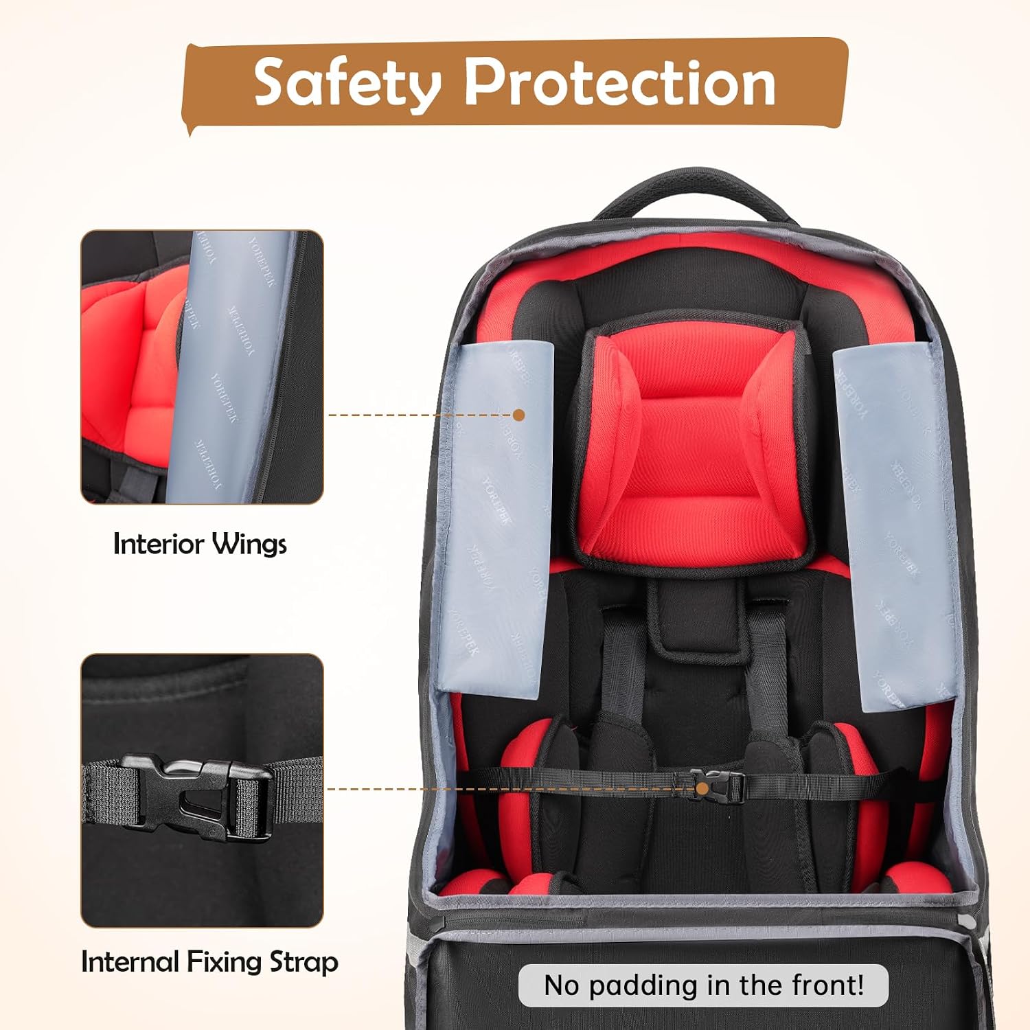 YOREPEK Padded Car Seat Travel Bag Backpack, Toddler Travel Essentials