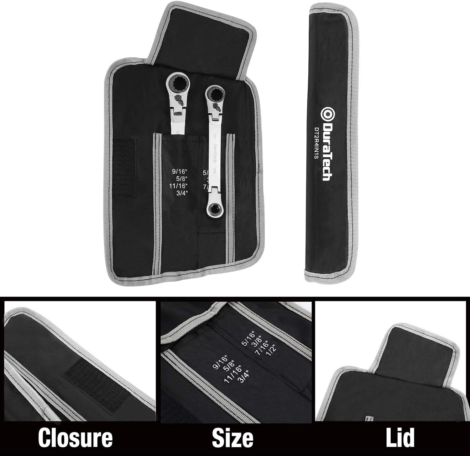DURATECH 4-in-1 Flex-Head Ratcheting Wrench Set, 2-Piece, SAE