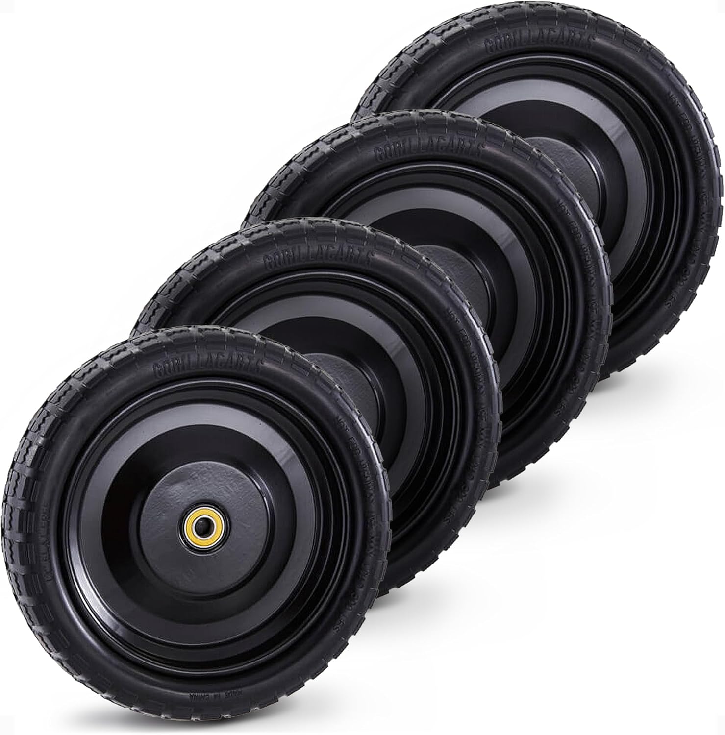 Gorilla Carts 10-Inch No-Flat Replacement Wheels, 4-Pack