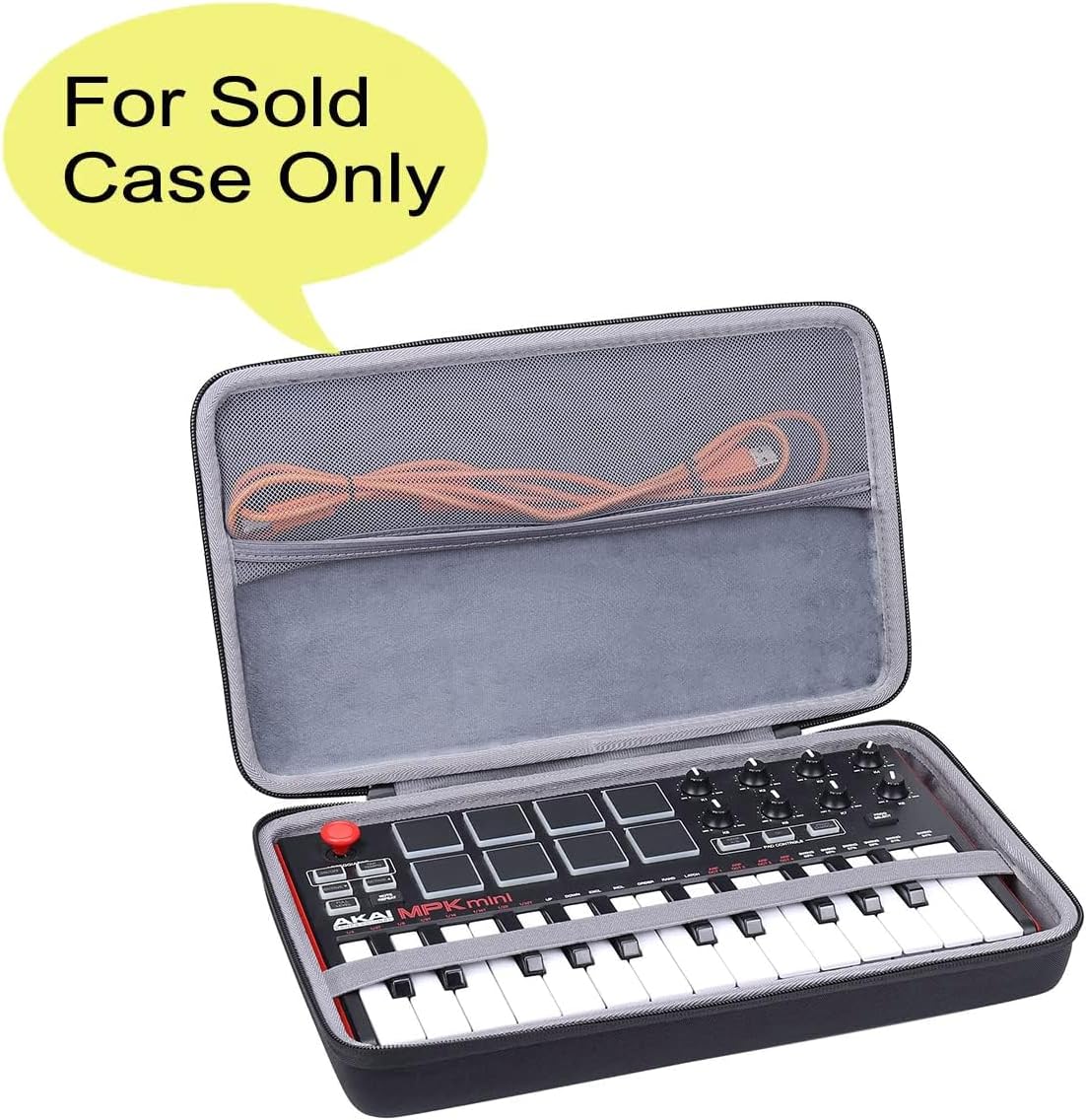 co2CREA Hard Case for Akai MPK Mini MKII/Play 25 Key Keyboard Controller | Compatible with MIDI Keyboard Controller, Travel Protective Storage Bag with Mesh Pocket & Handle