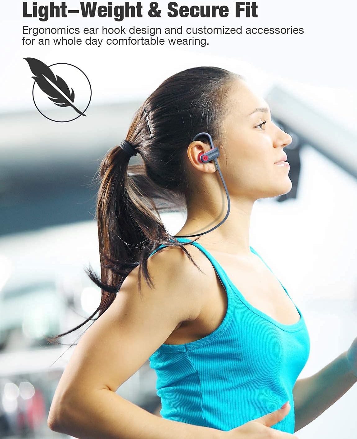 Otium Bluetooth Earbuds Wireless Headphones Bluetooth Headphones, Sports Earbuds, IPX7 Waterproof Stereo Earphones for Gym Running 15 Hours Playtime Sound Isolation Headsets,Black.