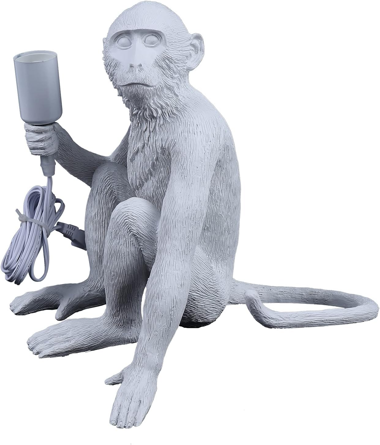 Resin Hemp Rope Monkey Table Light Retro Edison Monkey Desk Resin Sitting Monkey Lighting Fixture E27 for Dining Living Room Bedroom Bar Cafe