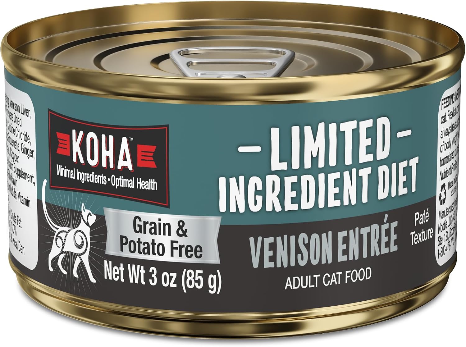 KOHA Limited Ingredient Diet Kangaroo Pate for Cats, 5.5 oz Pack of 24 | Single meat protein, sensitive stomach formula, no fillers, wet cat food, made in USA