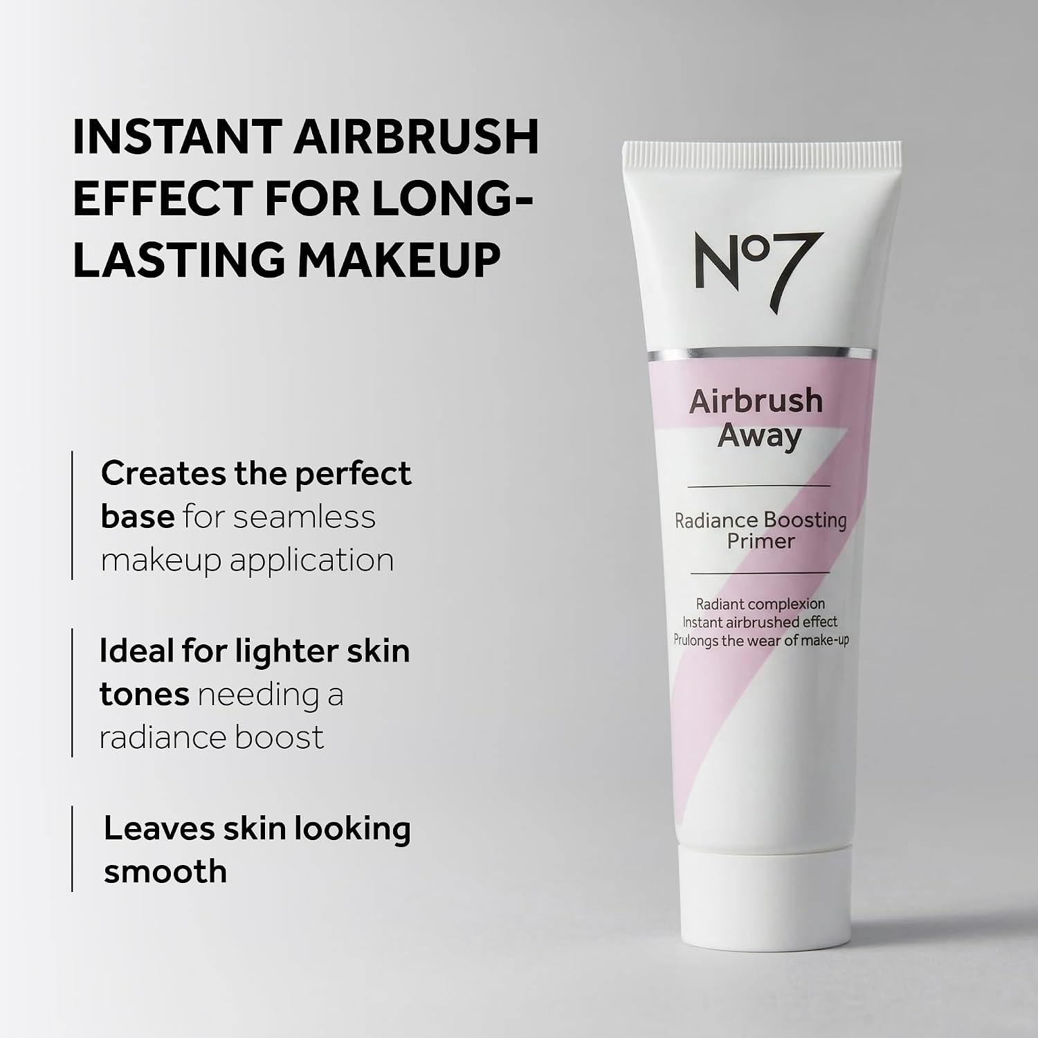 No7 Airbrush Away Radiance Boosting Foundation Primer, 30ml | Illuminating Formula, Dewy, Smooth & Radiant Skin