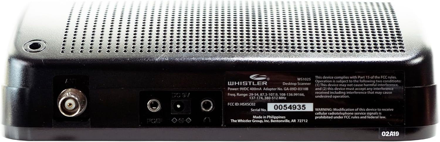 Whistler WS1025 Analog Desktop Scanner – Programmable Police/Fire/Weather Radio with 200 Channels and Backlit LCD Display – Easy-to-Use Base