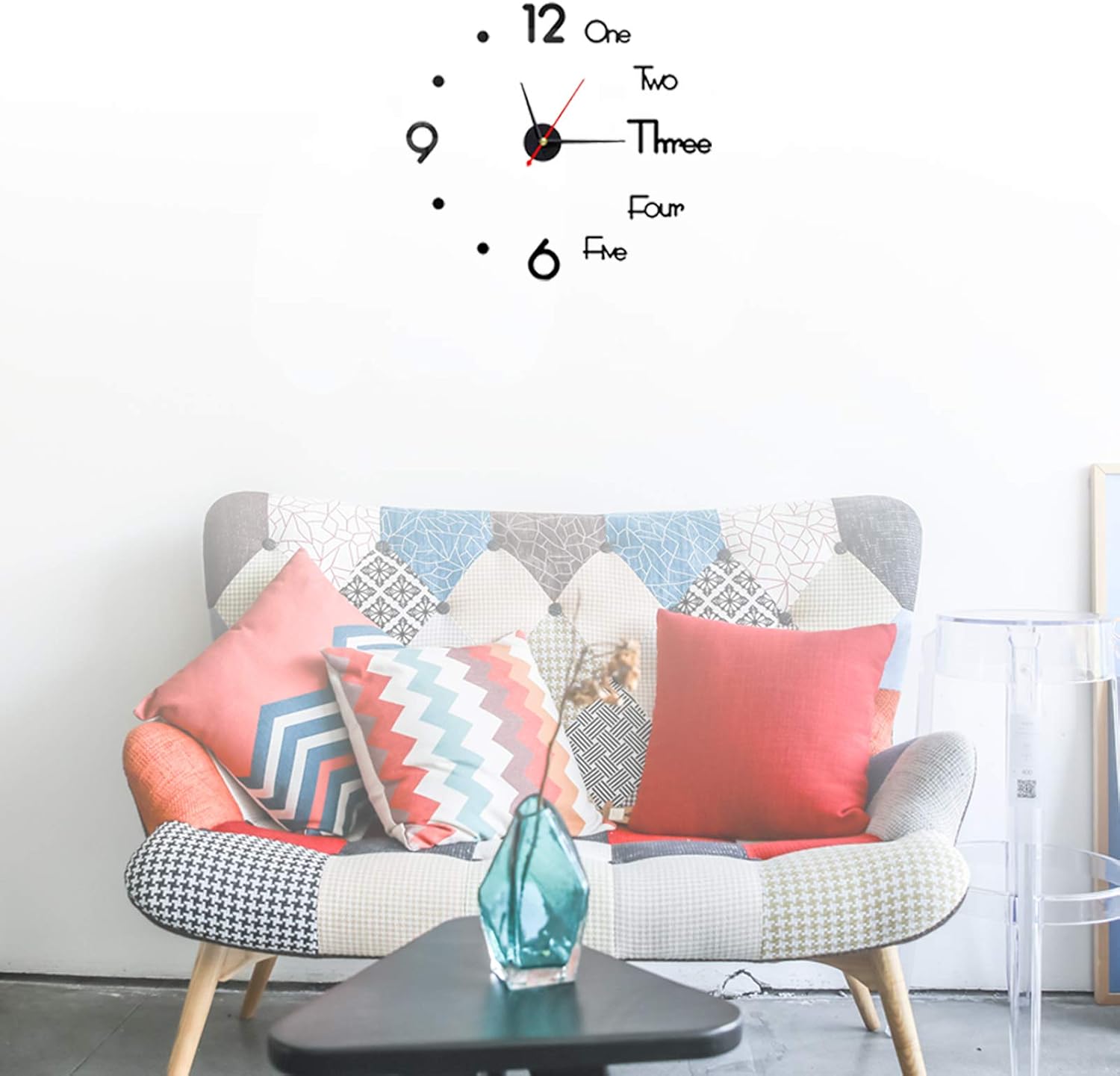 10-20 Inch DIY Wall Clock 3D Frameless Silent Non Ticking