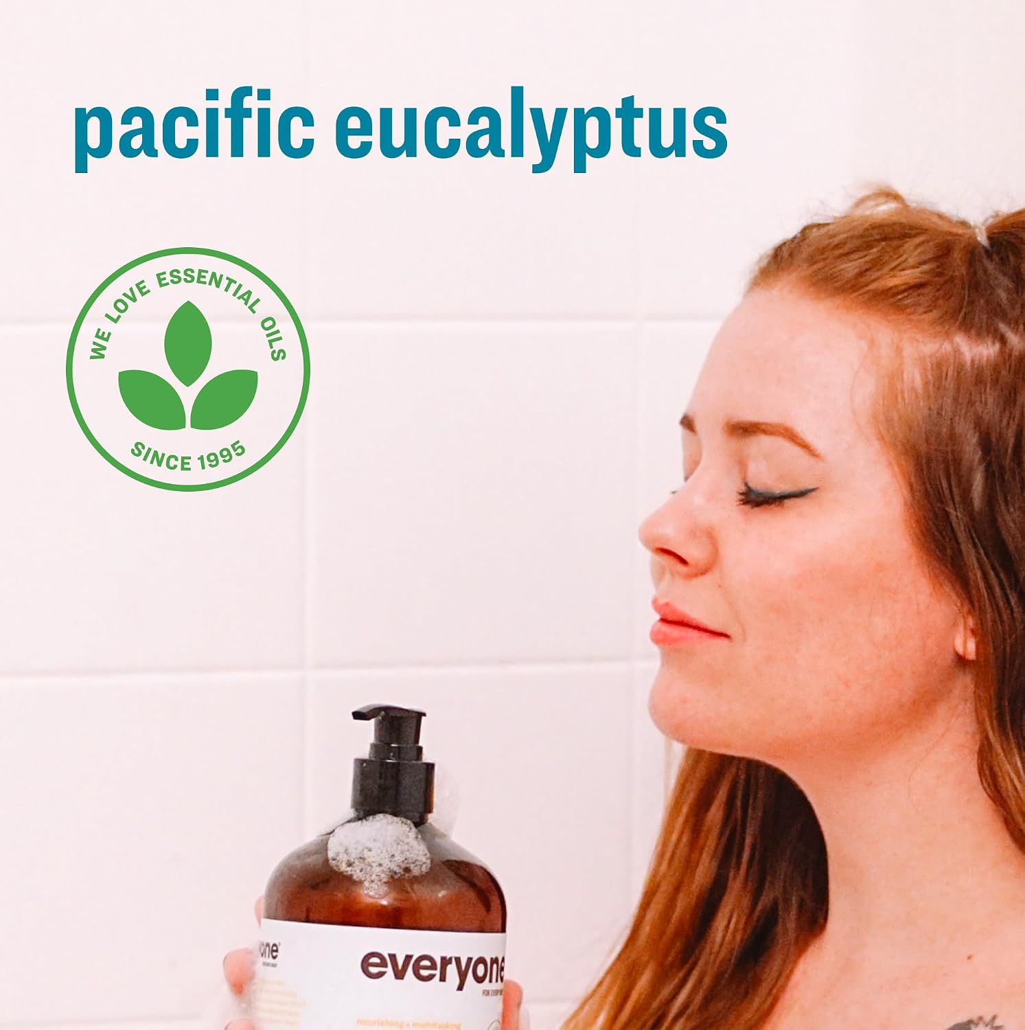 Everyone 3-in-1 Soap Body Wash Bubble Bath Shampoo Coconut Lemon 32oz 2pk | Natural essential oil formula | body wash | shampoo | bubble bath in one | coconut lemon scent | bulk value 2-pack