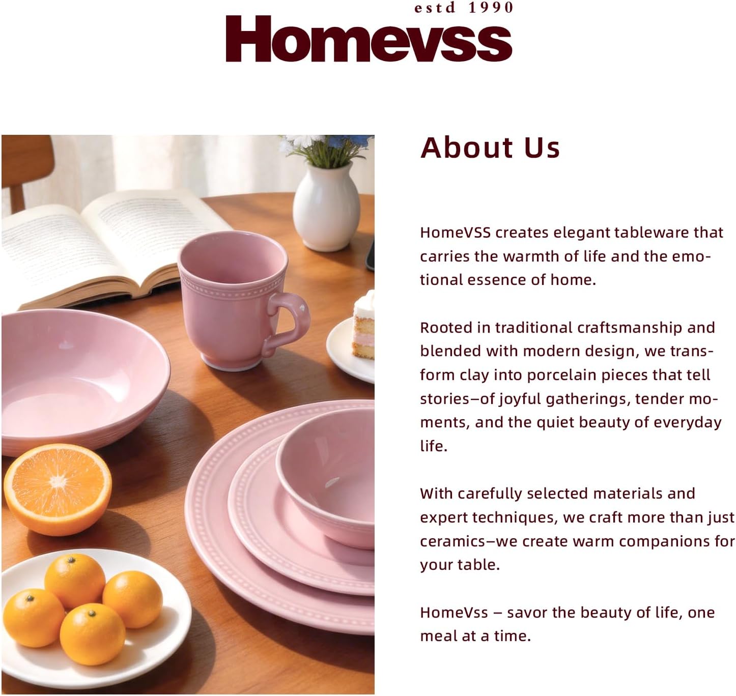 HomeVSS 20-Piece Pearl Dots Stoneware Dinnerware Set, Pink, Service for 4
