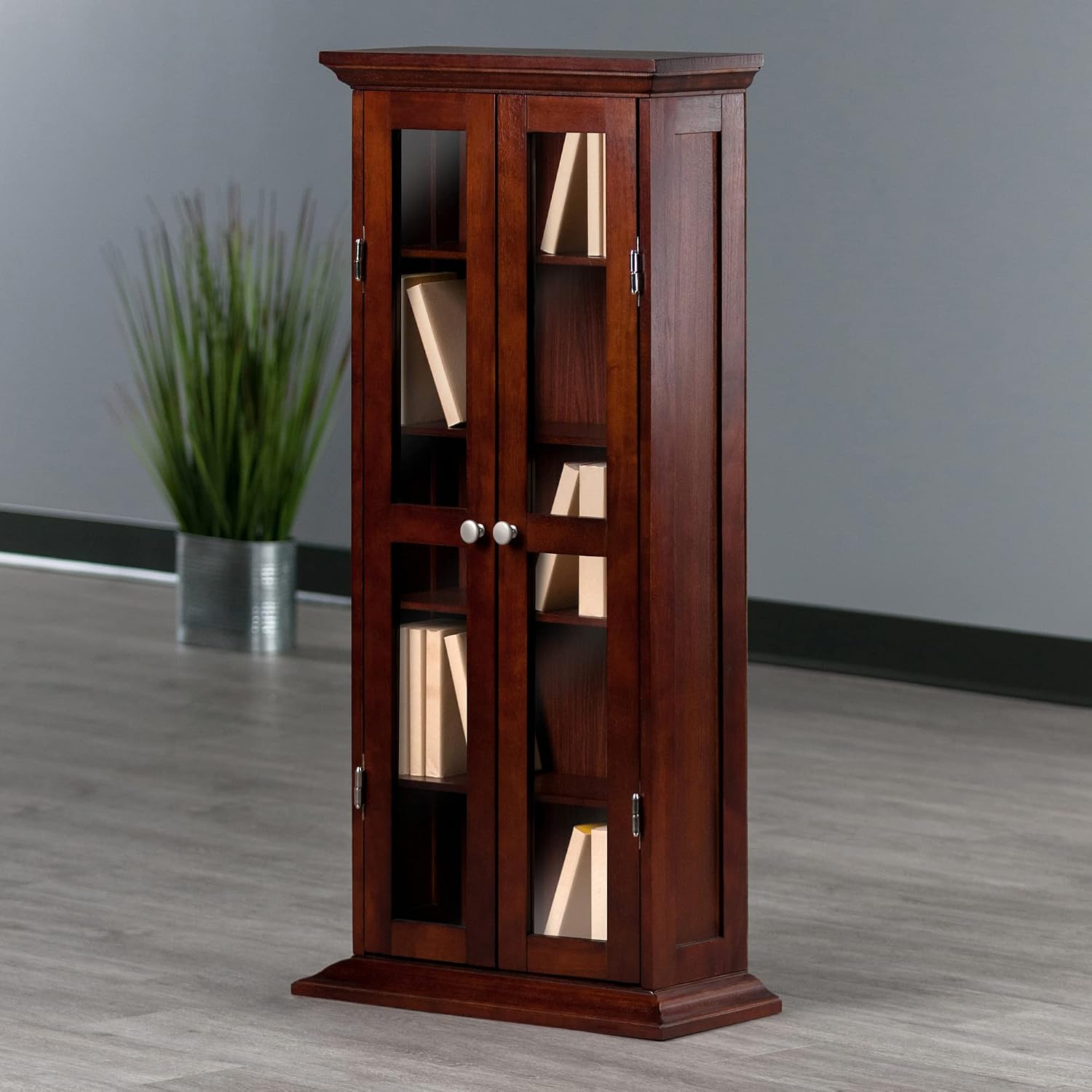 Winsome Wood DVD/CD Cabinet, Antique Walnut (94944)