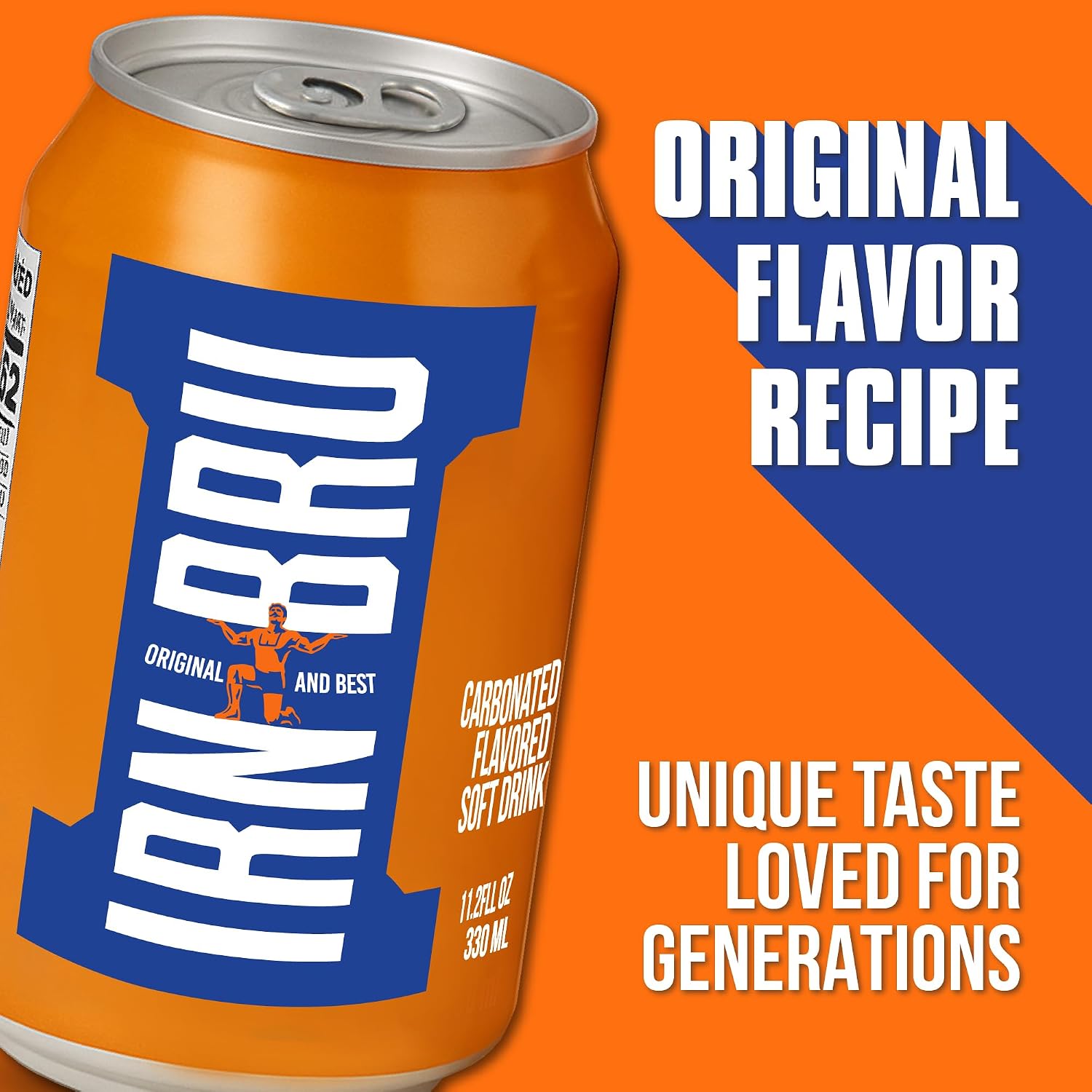 IRN-BRU Original Scottish Sparkling Soda, Citrus Flavored Carbonated Drink - Sparkling Flavored Soft Drink, 32 Flavor Recipe, 16.9 fl oz Bottles, Pack of 12