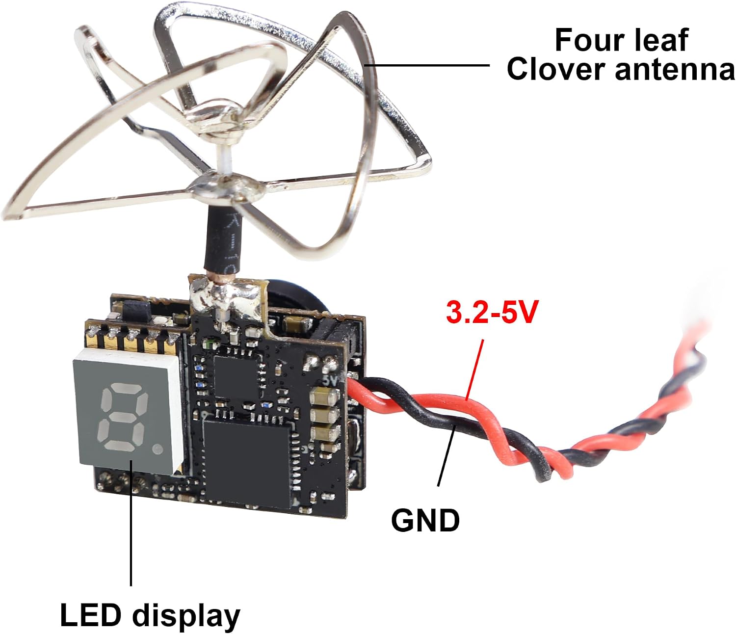 AKK C163 Super Mini 5.8GHZ 40CH 200MW FPV Transmitter 600TVL FPV Camera with 4 Leaf Antenna for FPV Quadcopter Drone Aircraft