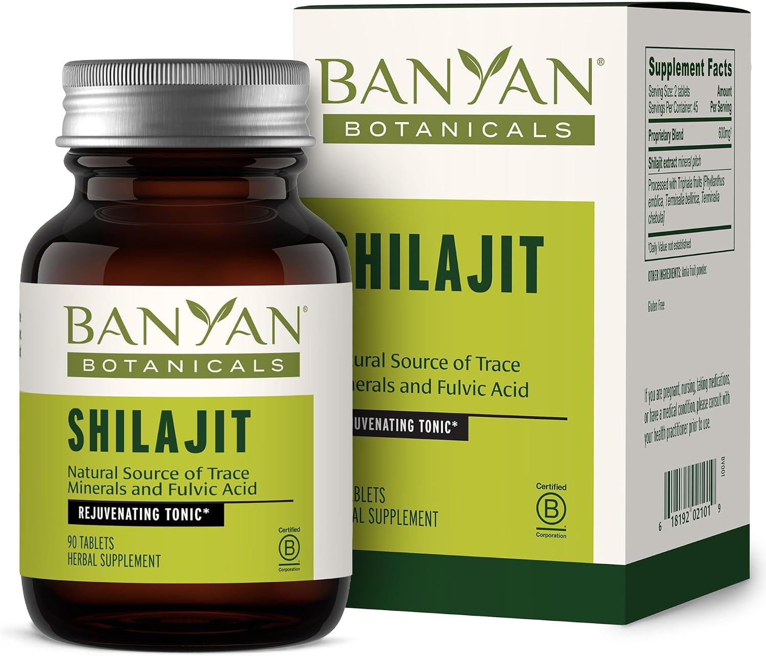 Banyan Botanicals Shilajit – 90 Pure Pressed Tablets for Energy & Vitality*