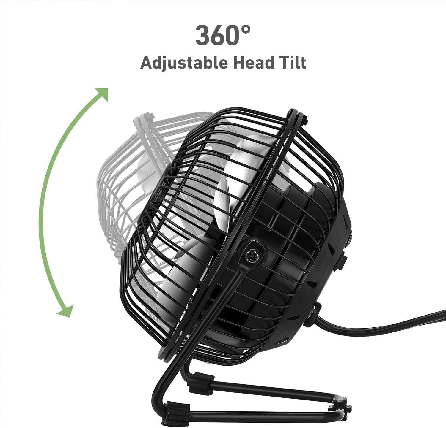 HOLMES Mini High Velocity Desk Fan 4in 4 Blade Black