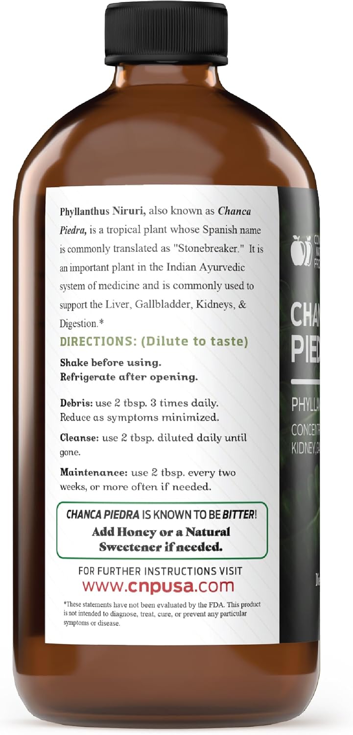 CNP | Chanca Piedra Organic Tincture 16oz - Stone Breaker, Kidney Support | Organic chanca piedra liquid extract for kidney cleanse support, stone breaker routines, alcohol free tincture made in USA