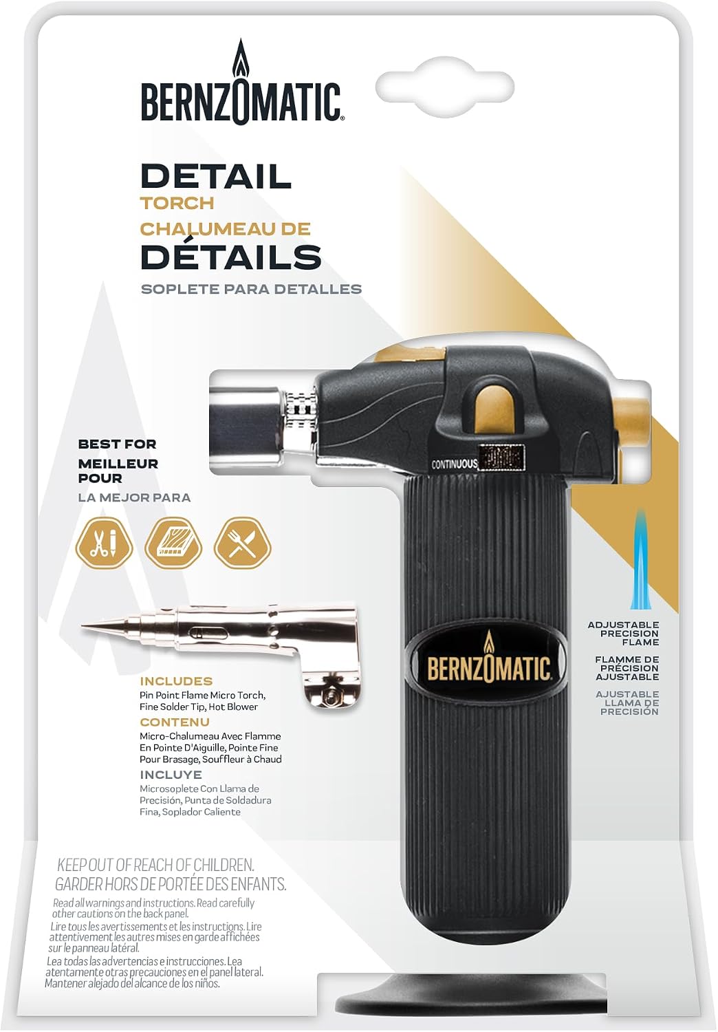 Bernz-O-Matic ST2200T Micro Flame Butane Torch Kit, Small, Black | Small Torch for Creme Brulee, Kitchen Cooking, Soldering & Jewelry Repair | Portable Mini Torch Lighter