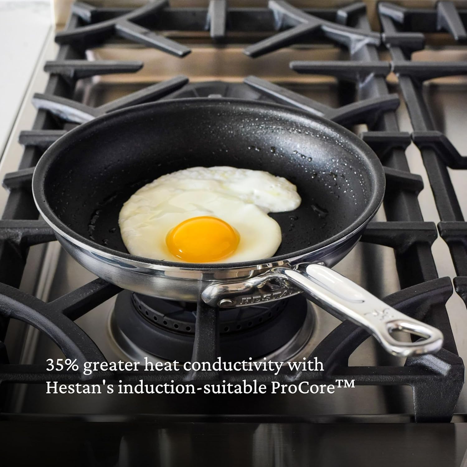 Hestan ProBond Forged TITUM - Professional Clad Stainless Steel, Nonstick, Frying Pan, (8.5-Inch), Induction Compatible, Made without PFOAs