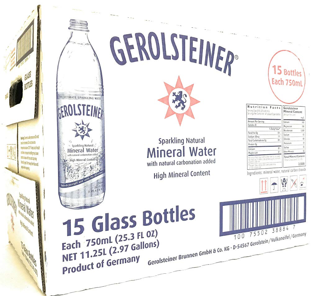 Gerolsteiner, Water Sparkling Mineral, 25.36 Fl Oz, 15 Pack