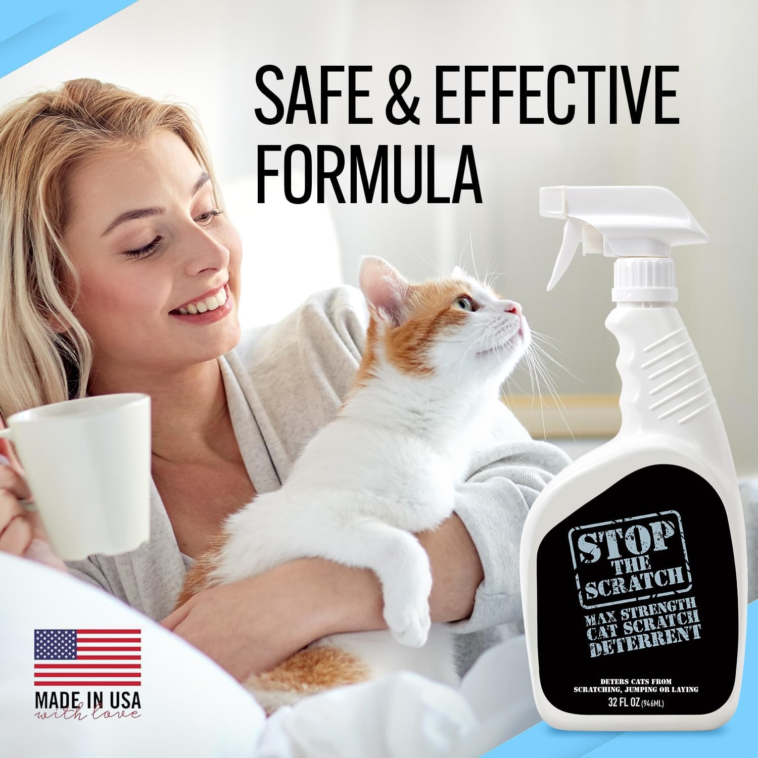 Stop the Scratch Cat Scratch Spray Deterrent – Rosemary Oil, 8 oz