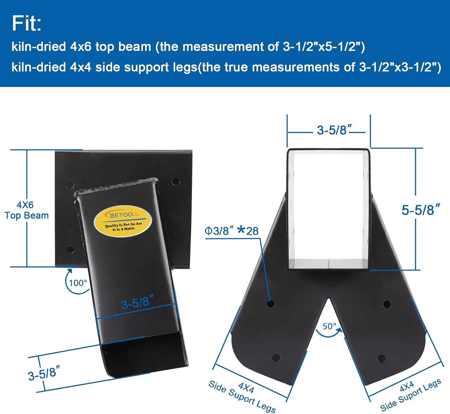 BETOOLL Swing Set Bracket with All Mounting Hardware Middle Bracket