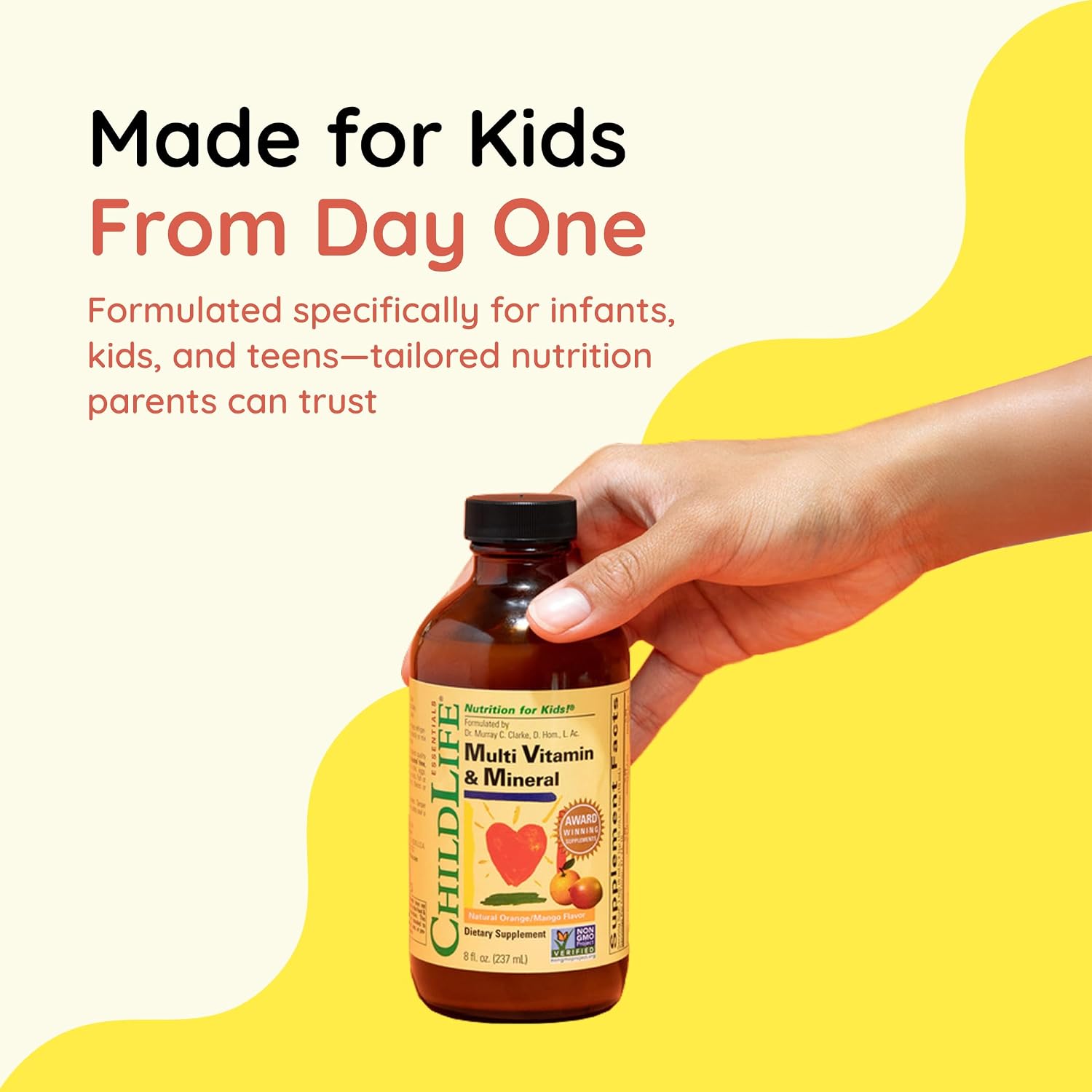 CHILDLIFE ESSENTIALS Kids Multivitamin & Mineral, Mango, 8 Fl Oz (2 Pack) | Vitamins for Kids, Liquid Multivitamin Supplement, Toddler & Baby Wellness, Natural, & Mineral