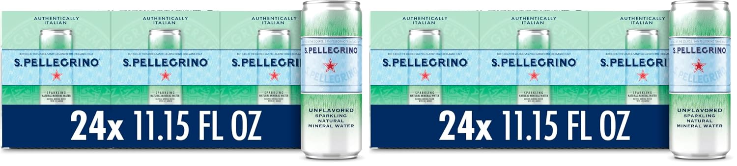 S.Pellegrino Sparkling Natural Mineral Water, Unflavored, 11.15 Fl. Oz (Pack of 24)