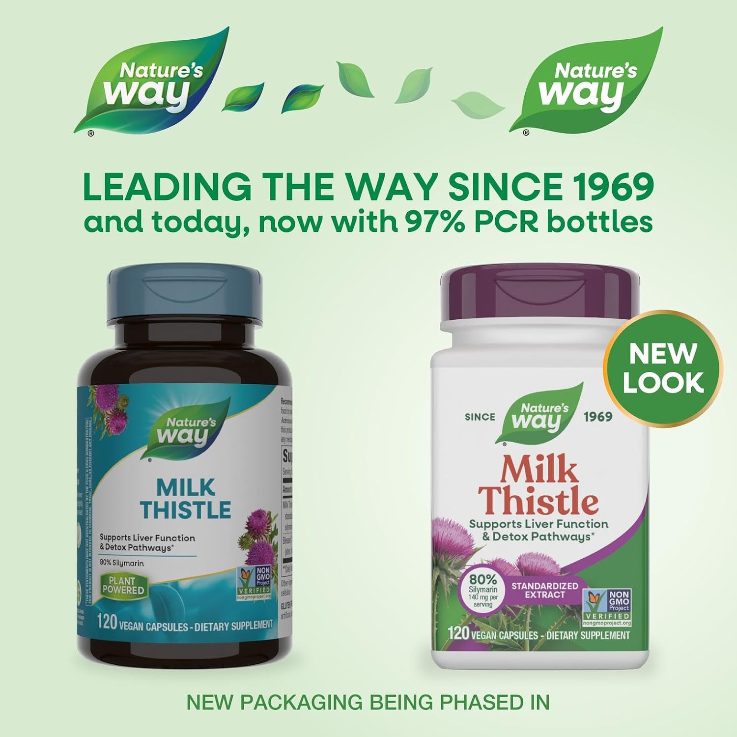 Nature's Way Milk Thistle Capsules, Supports Liver Function*, Vegan, 60 ct | Supports Liver Function & Liver Detox Pathways*, 175 mg Milk Thistle Seed Extract Standardized to 80% Silymarin per Serving