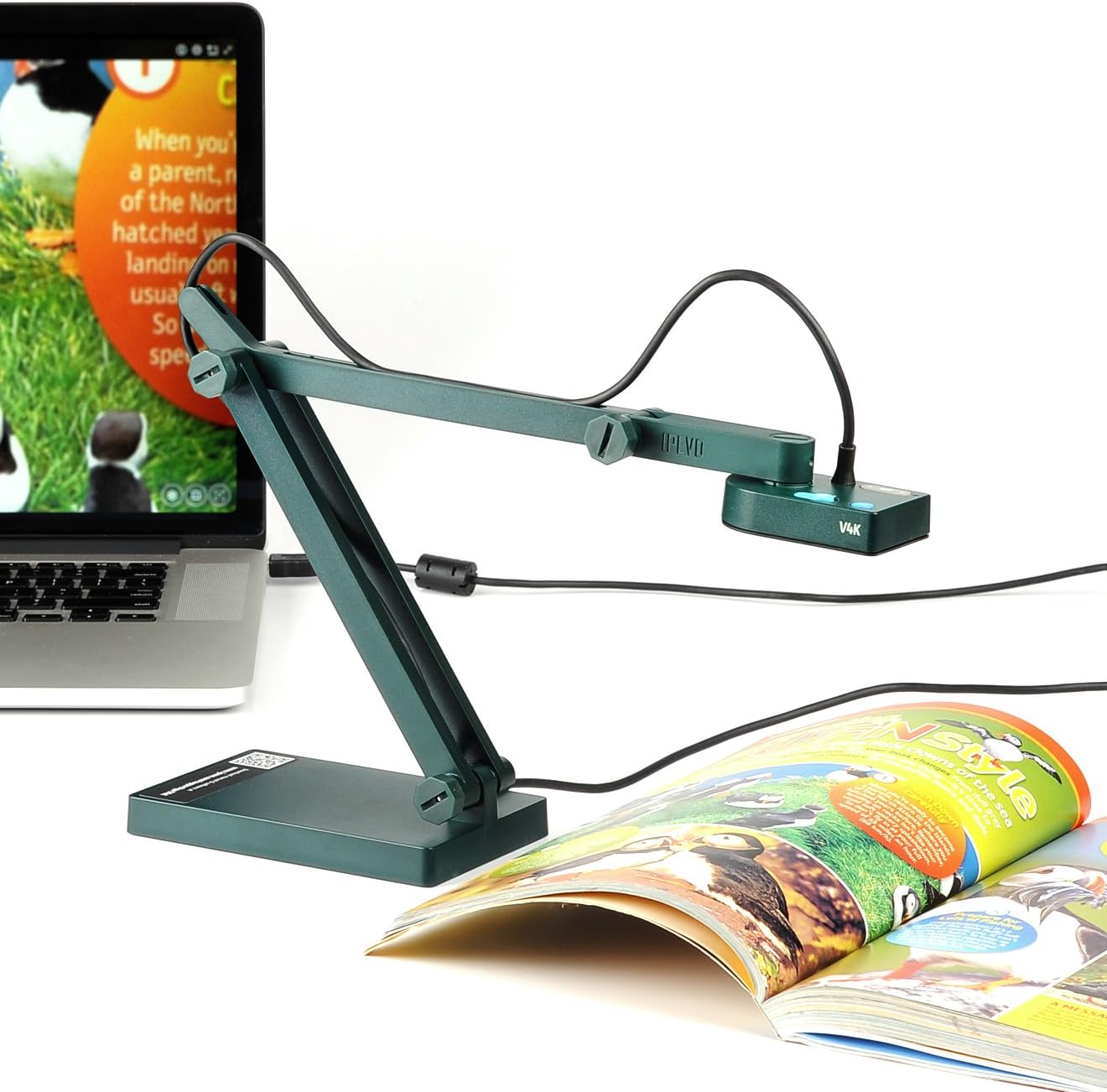 IPEVO V4K Ultra High Definition 8MP USB Document Camera — Mac OS, Windows, Chromebook Compatible for Live Demo, Web Conferencing, Distance Learning