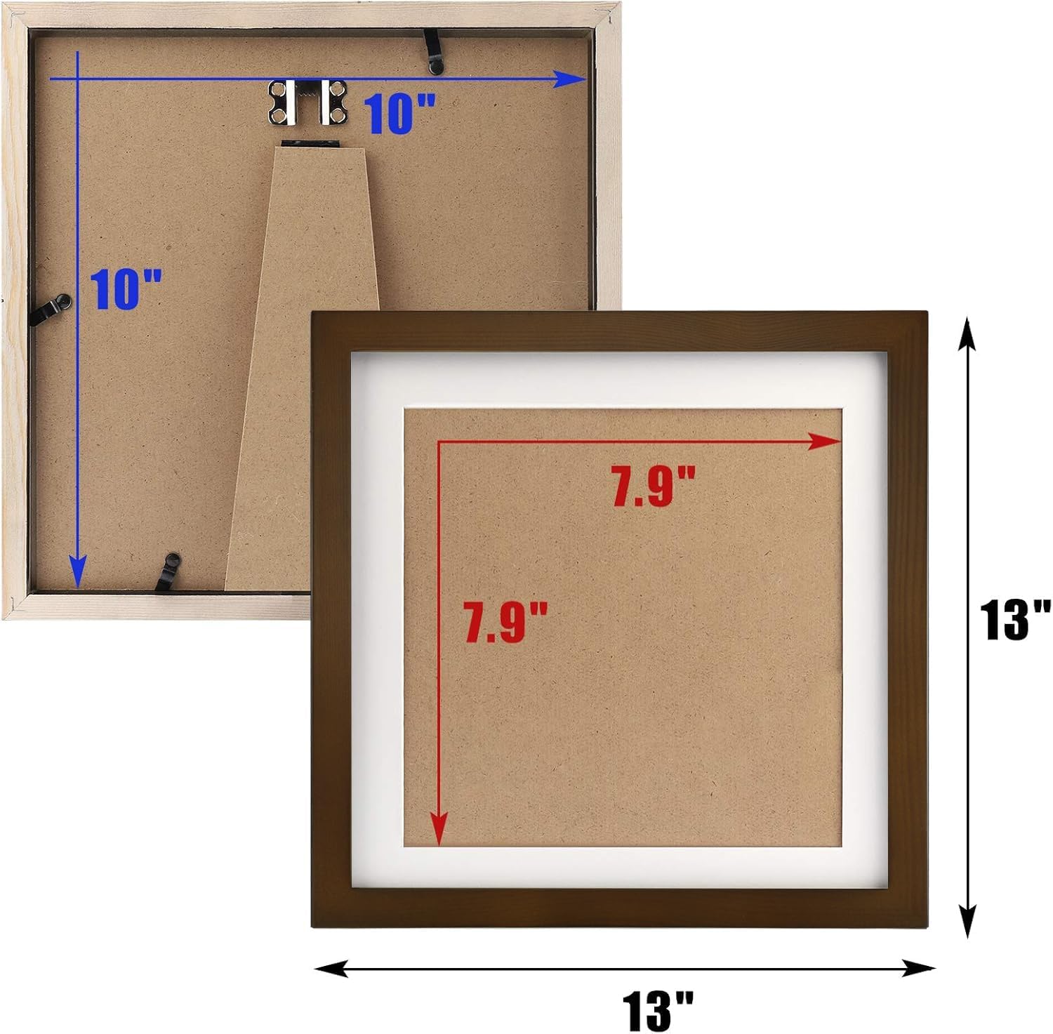WUTL 8x8 Black Picture Frames Square