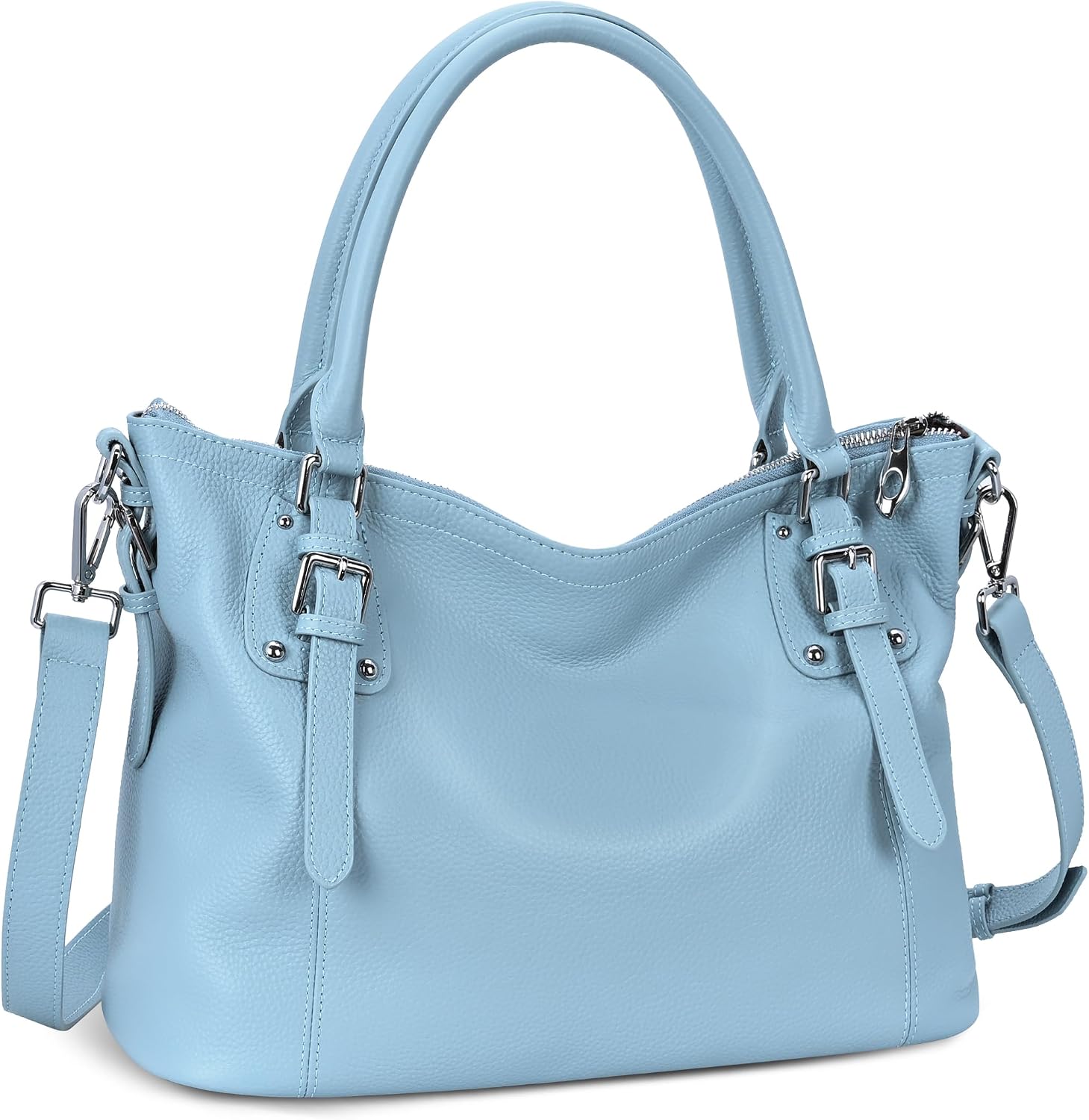 HESHE Leather Purses and Handbag for Women Shoulder Bag Tote Top Handle Bag | Genuine Designer Large Capcity Hobo Crossbody Satchel Travel Work Ladies Zippered Ladies Daily Bag Adjustable Long Strap