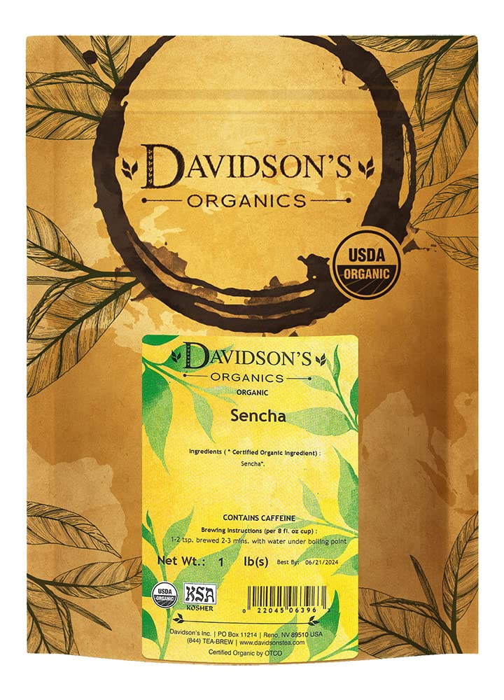 Davidson's Organics, Gunpowder Green, Loose Leaf Tea, 16-Ounce Bag(Packaging May Vary)