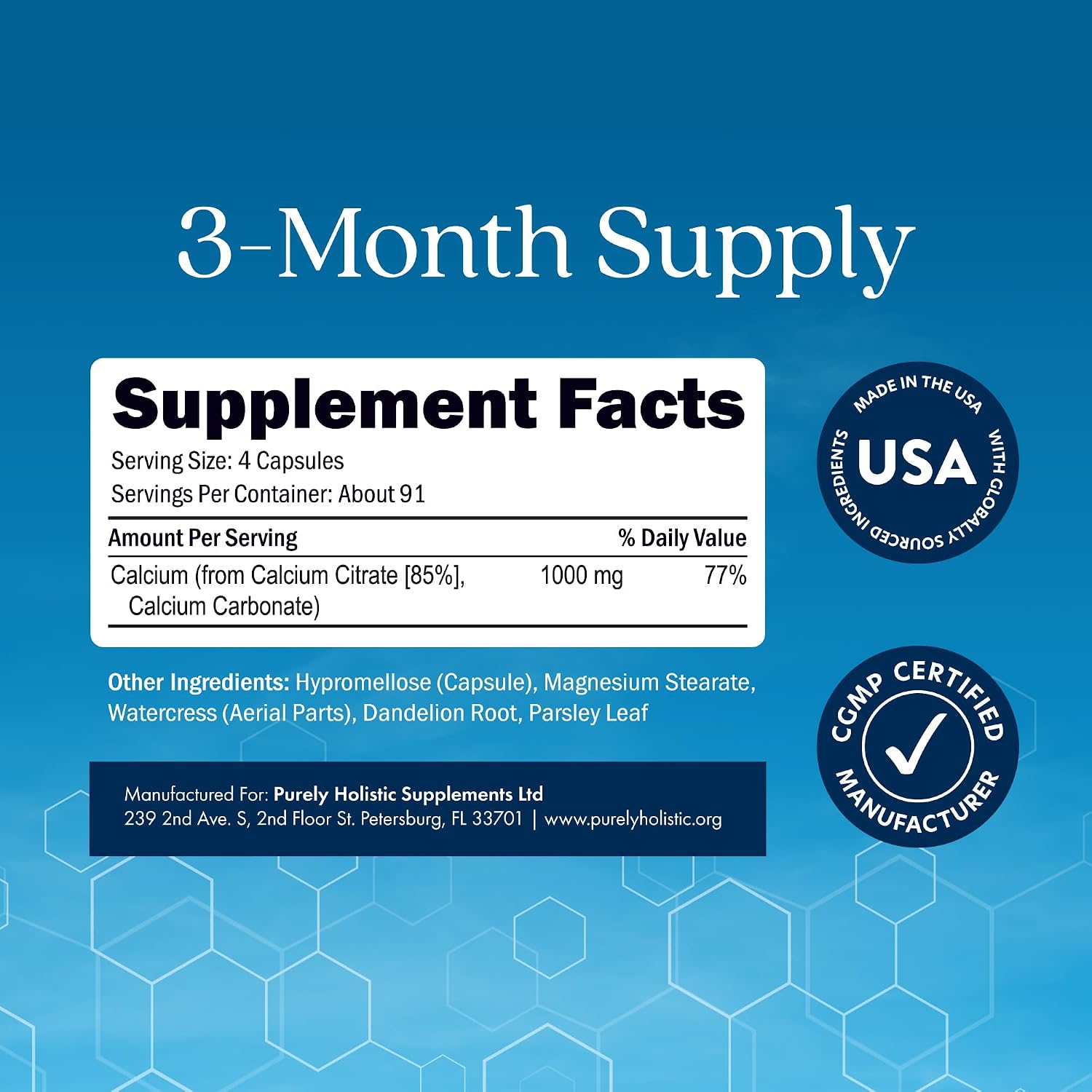 Calcium Citrate 1000mg, Bone & Teeth Support, Dr-Formulated