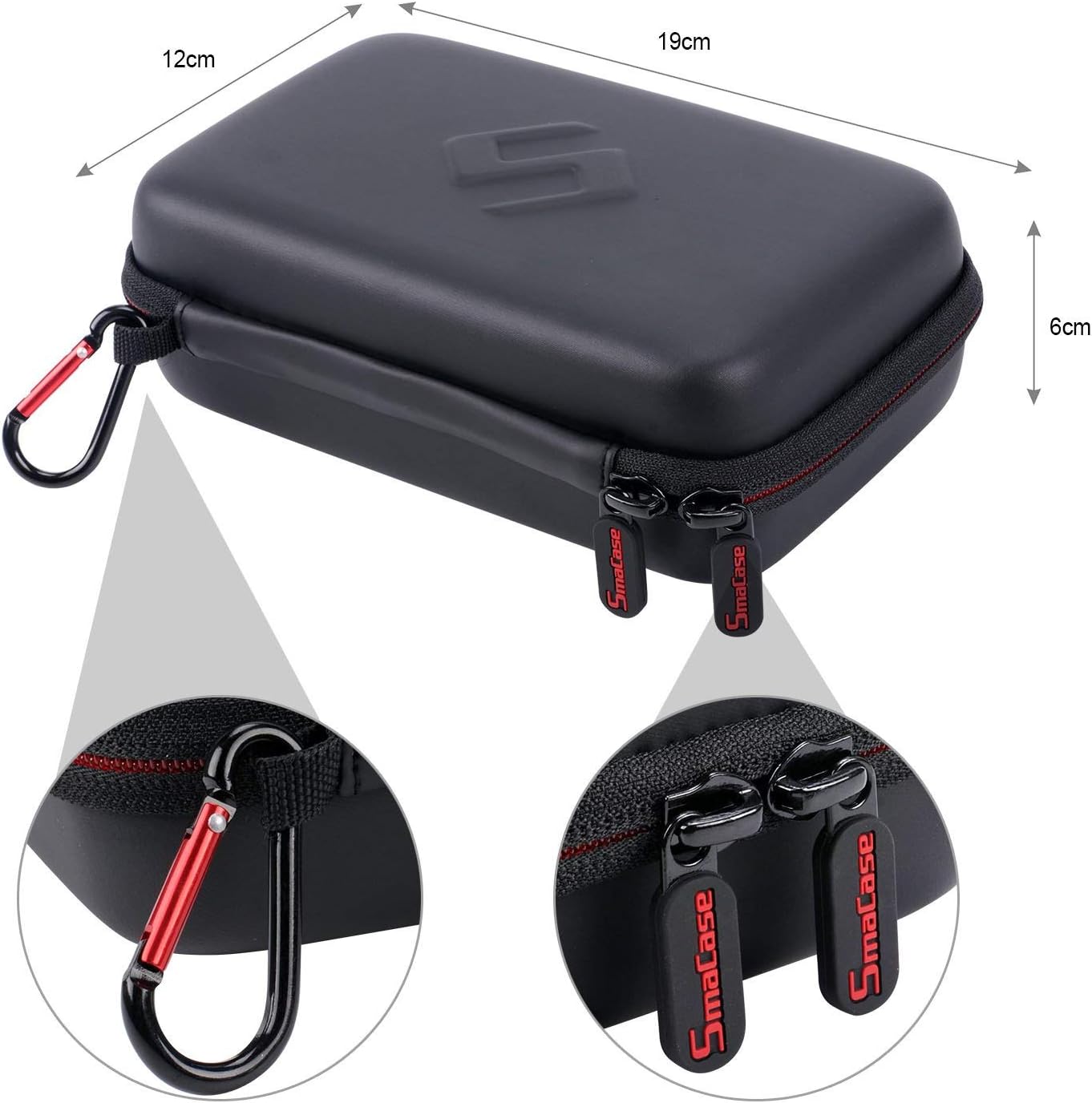 Smatree Carrying Case for Nintendo 3DS XL/2DS XL | Hard Protective Shell Travel Case for Nintendo New 3DS - Super NES Edition-Black/Red