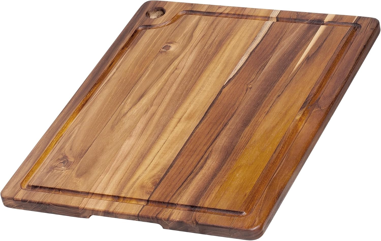 Teakhaus Teak Cutting Board - Rectangle Edge Grain Board With Corner Hole And Juice Canal (16 x 12 x .5 in.)
