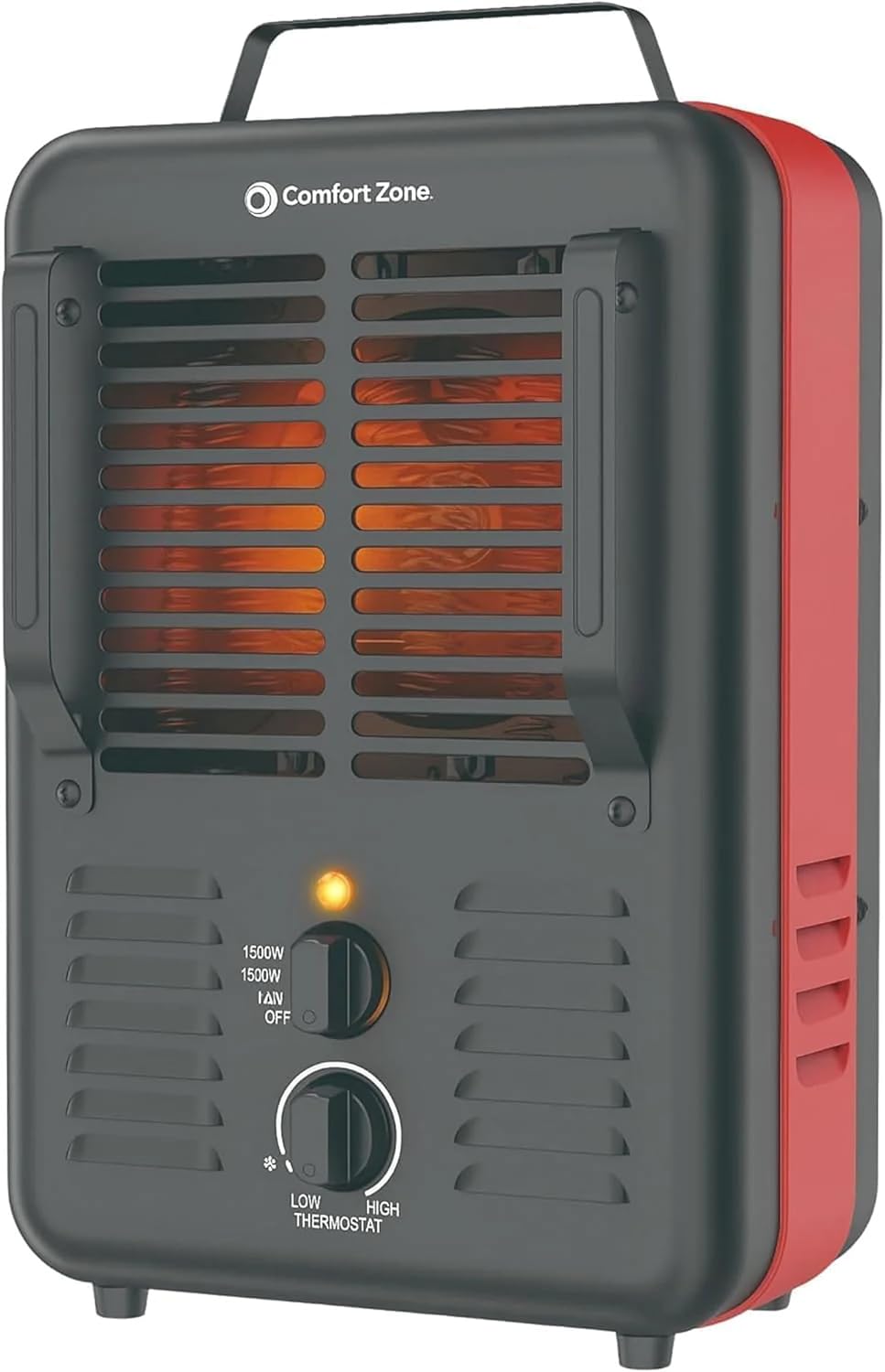 Comfort Zone Electric Portable Milkhouse Style Utility Space Heater with Adjustable Thermostat, Overheat Protection, and Safety Tip-Over Switch, Ideal for Garage or Greenhouse, 1,500W, CZ798
