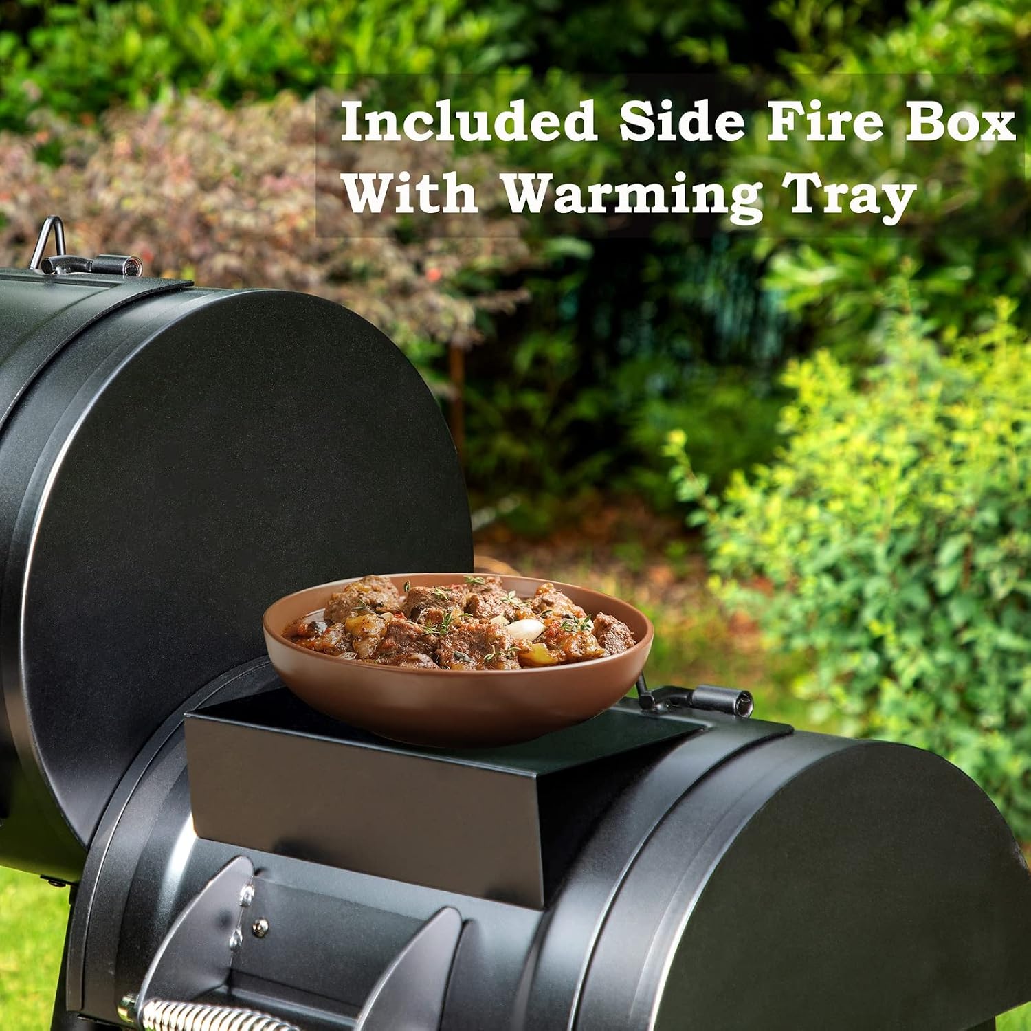 Sophia & William Vertical Offset Charcoal Smoker 961 SQ.IN. Cooking Area | Extra Large Heavy-Duty Outdoor BBQ Gill Offset Smoker with Warming Tray, Push-out Ash Tray for Outdoor Cooking, Black