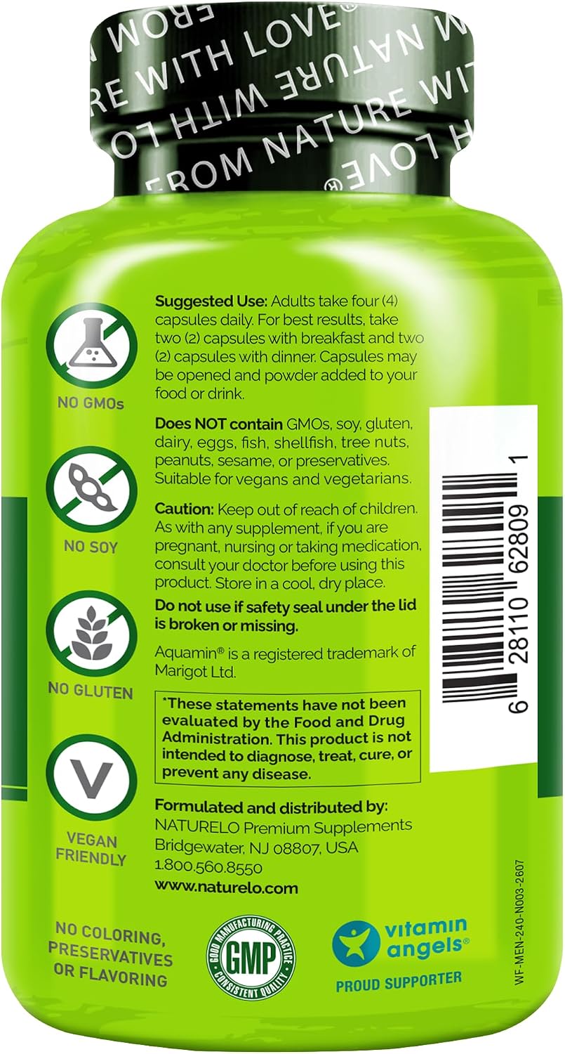 NATURELO Men's Multivitamins - Whole Food Multivitamin for Men, 120 Caps | Vitamins, minerals, vegetarian capsules, energy, brain, heart, eye health*