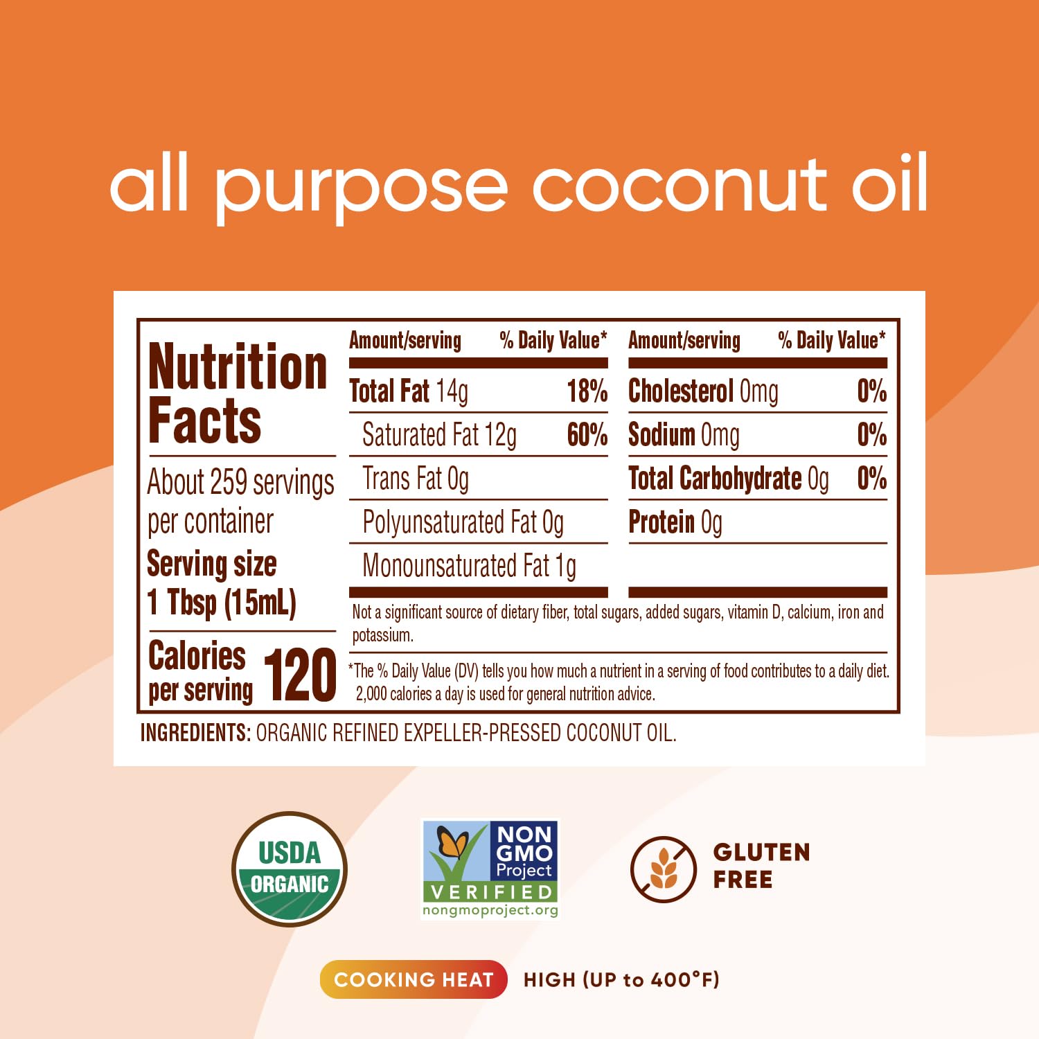 Nutiva Organic Steam Refined Oil, Coconut, 128 Fl Oz