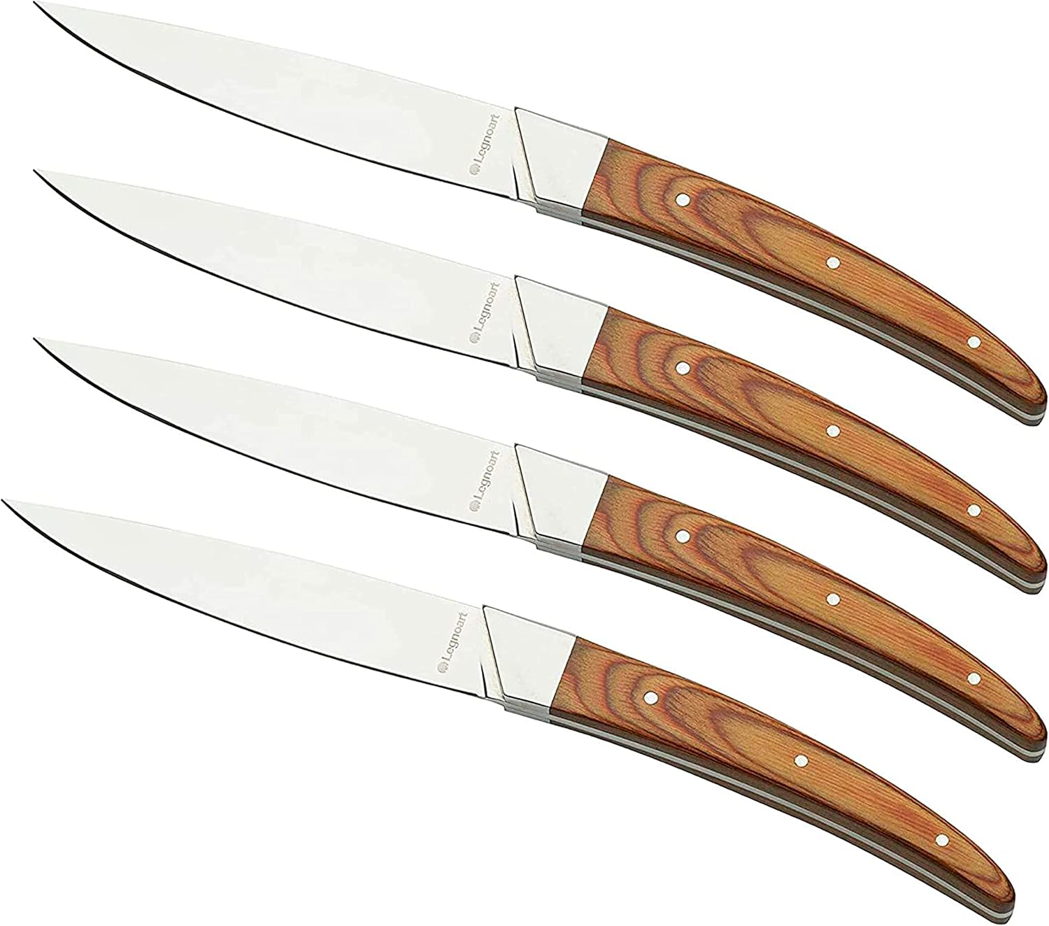 Porterhouse 4-Piece Steak Knife Set with Light Wood Handle