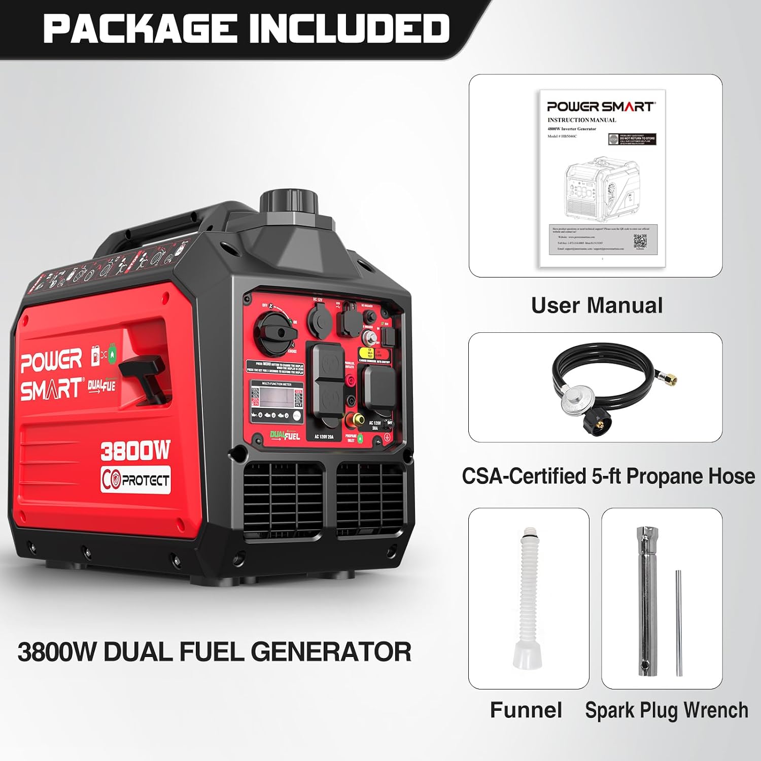PowerSmart 2500 Watt Portable Inverter Generator for Camping