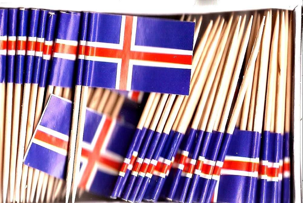One Box of 100 Nicaragua Toothpick Flags, 100 Small Mini International Flag Cupcake Toothpicks or Cocktail Picks