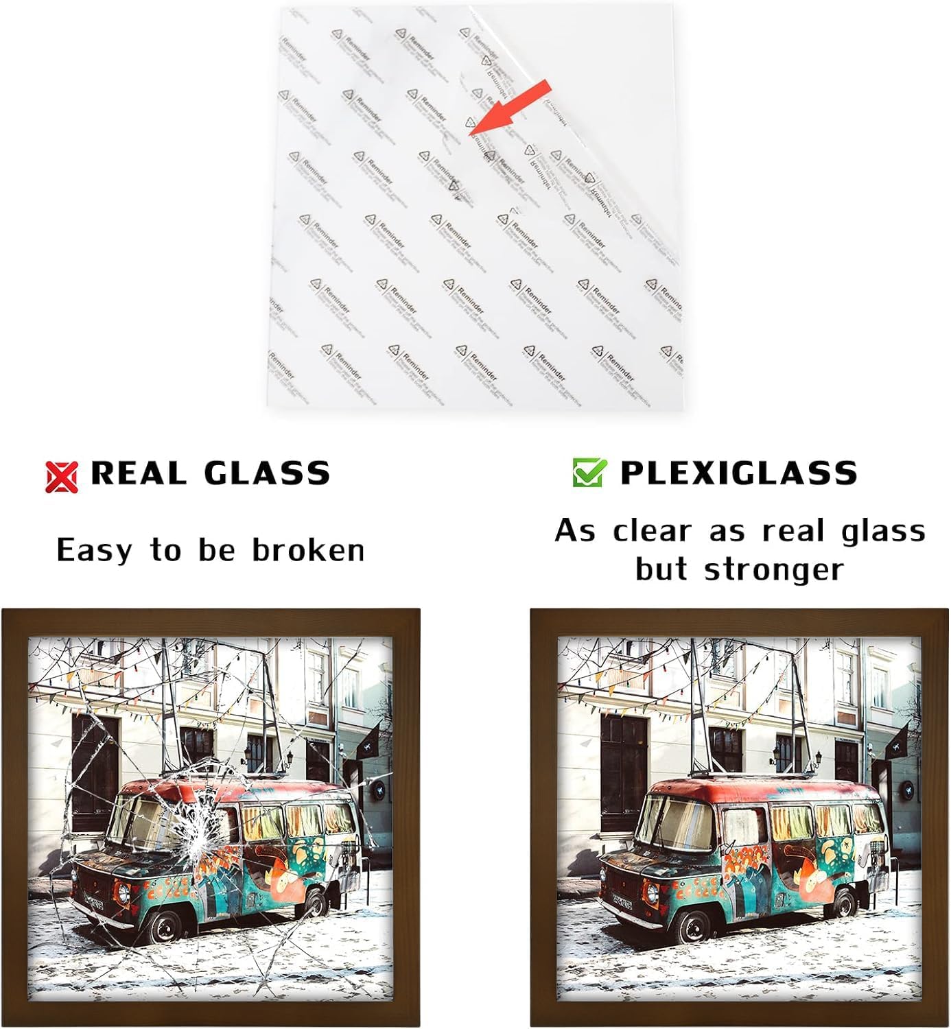 WUTL 8x8 Black Picture Frames Square