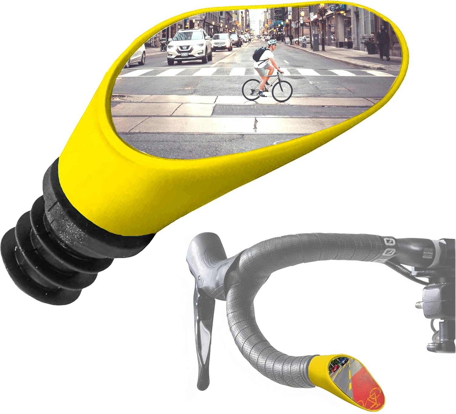 Road Drop Bar Rearview Bike Mirror - Cycling Safety Mirror - Single For Left Side Dropbar
