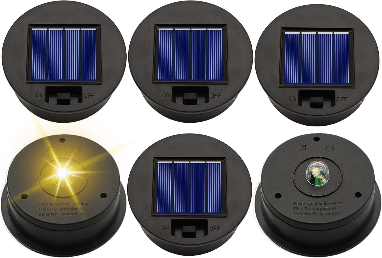 Solar Light Replacement Top Parts 4 Pack(Top Size 3.31 inch
