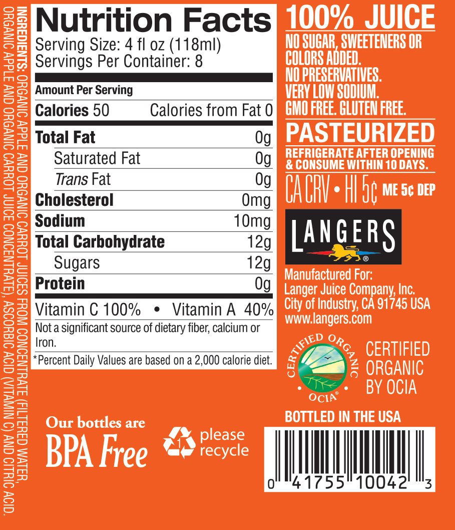 Langers Juice 100% All Tart Cherry, 32 Fl Oz (Pack of 6)