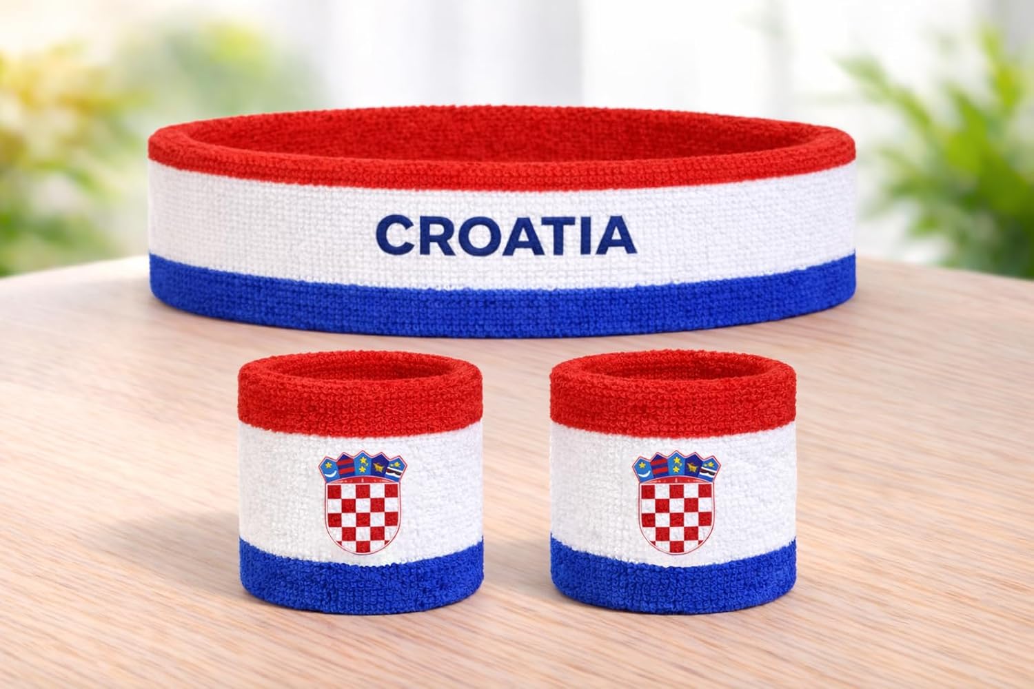 Suddora Country Headband & Wristbands Set (Includes 2 Wrist & 1 Head Sweatband), Highly Moisture Wicking
