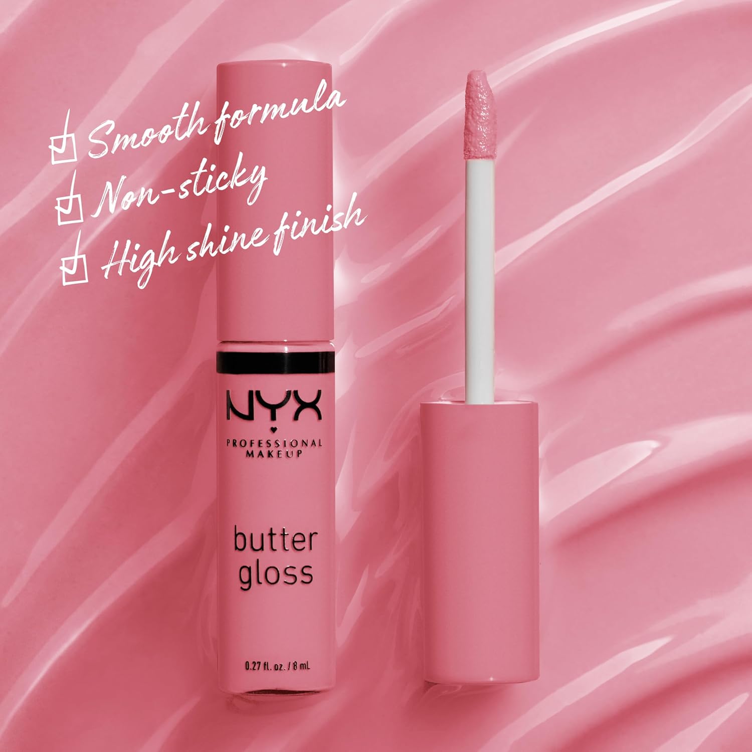 NYX PROFESSIONAL MAKEUP Butter Gloss, Non-Sticky Lip Gloss - Praline (Deep Nude)